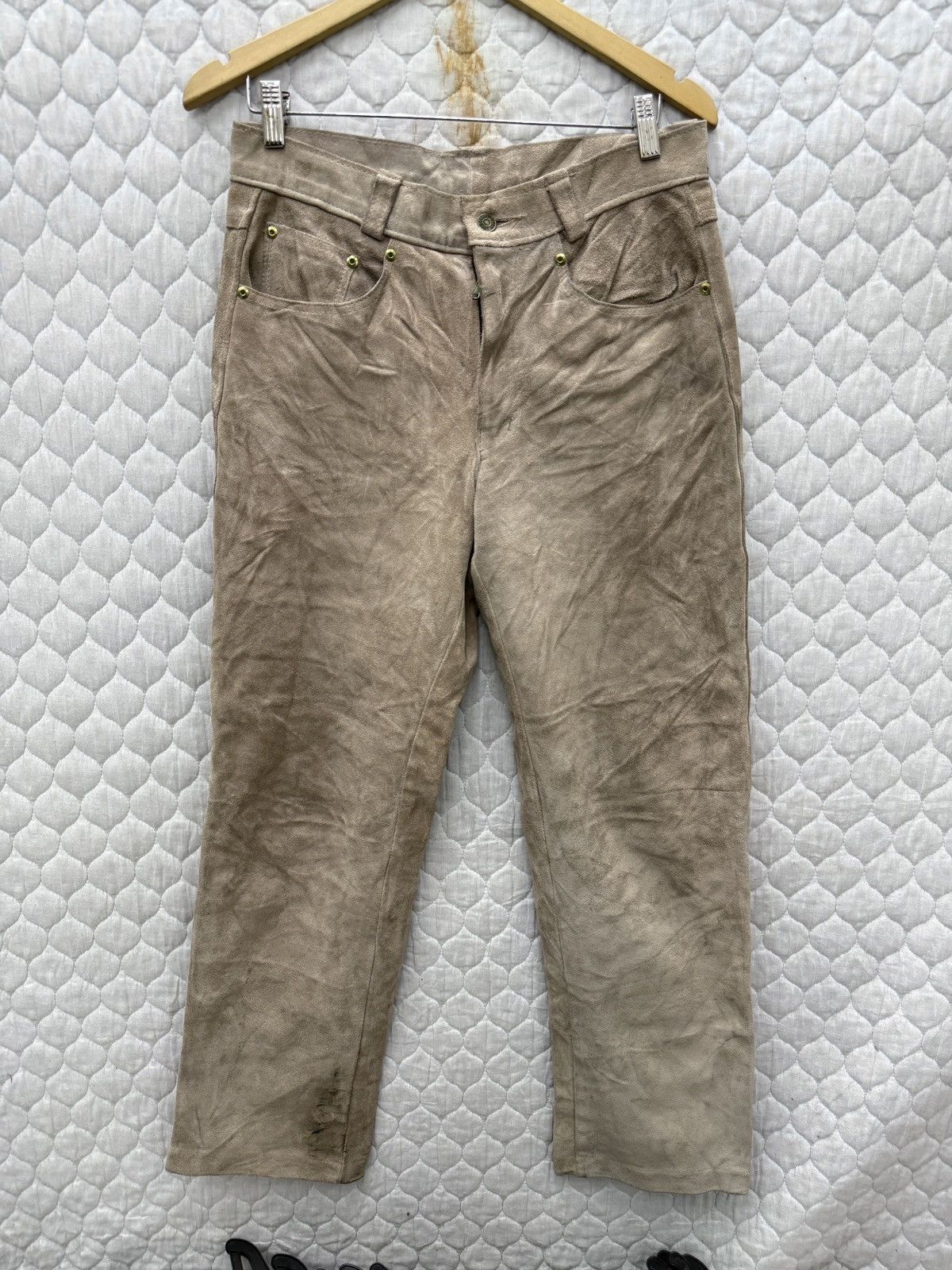 Schott 🔥🔥🔥STEALS VTG SCHOTT BROSS LEATHER PANTS Size US 31 - 2 Thumbnail