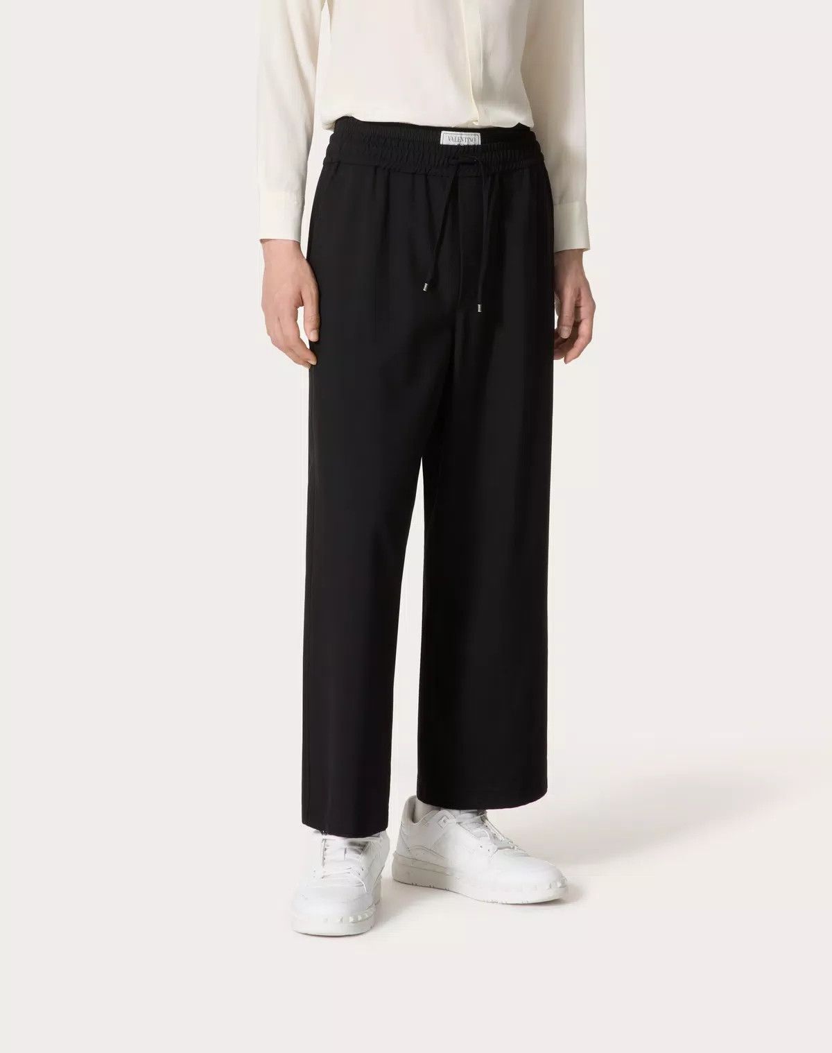 Valentino oc11z0725 Light Wool Trousers in Black Size US 32 / EU 48 - 4 Thumbnail