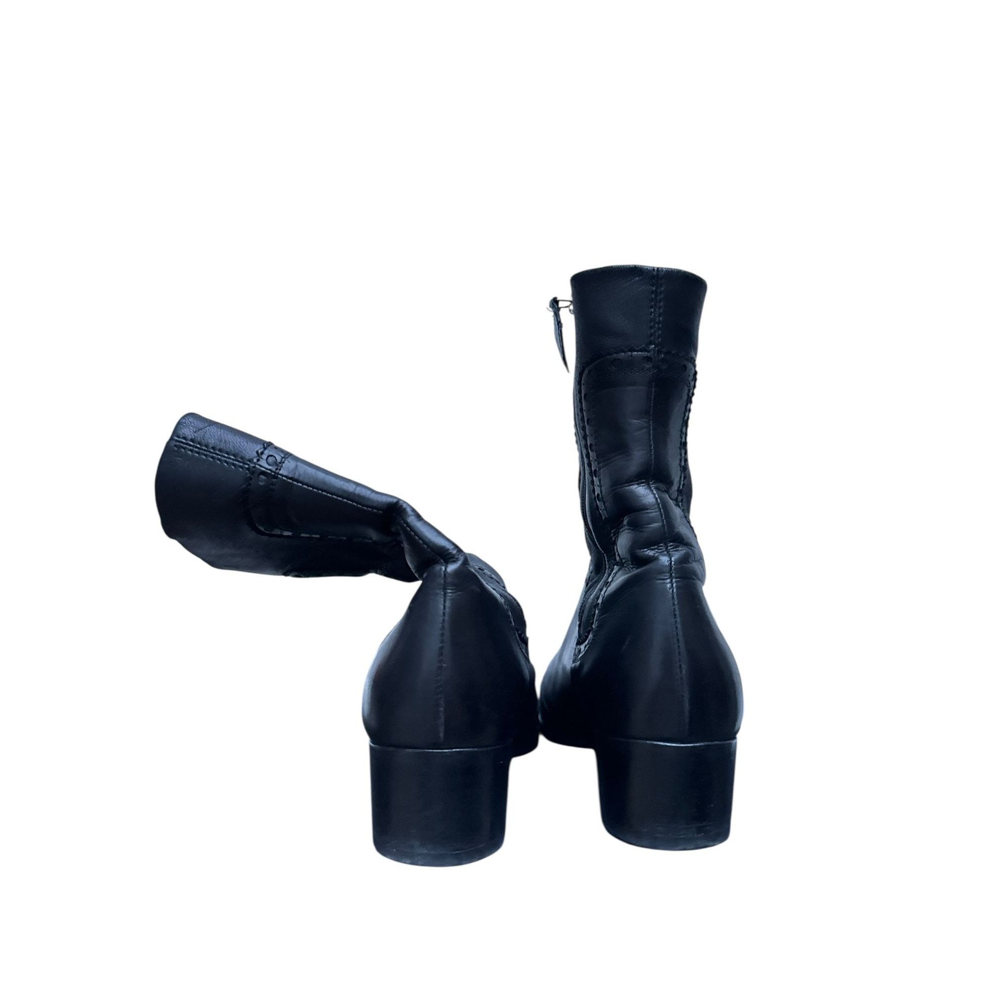 Jil Sander Black Leather Ankle Boots Size US 7.5 / IT 37.5 - 6 Thumbnail