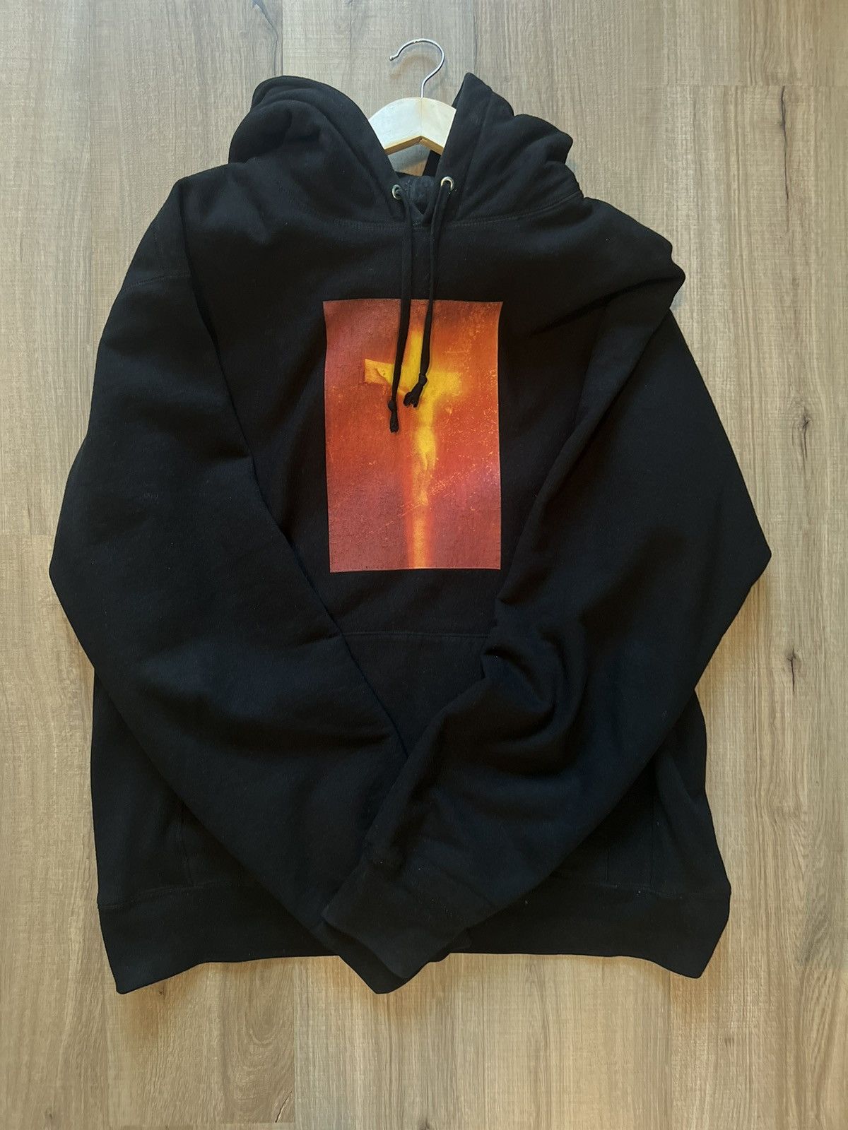 Streetwear Supreme Vintage Supreme X Andres Serrano Piss Christ Pullover Hoodie Grailed