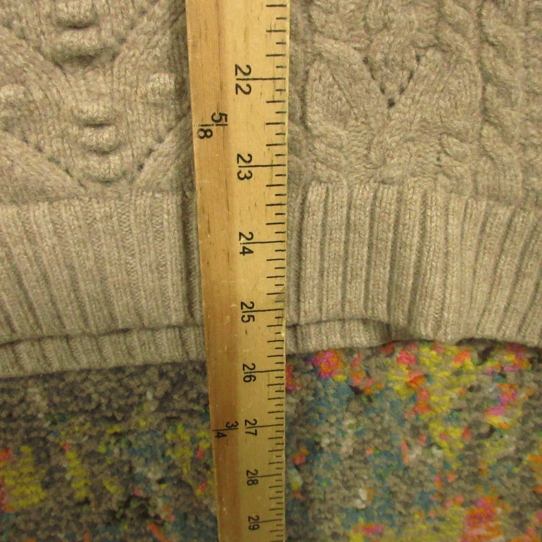 Vintage Garnet Hill Sweater Womens XS Beige Textured Pullover Crew Raglan Long Sleeve Wool Knit Casual Size XS / US 0-2 / IT 36-38 - 4 Thumbnail