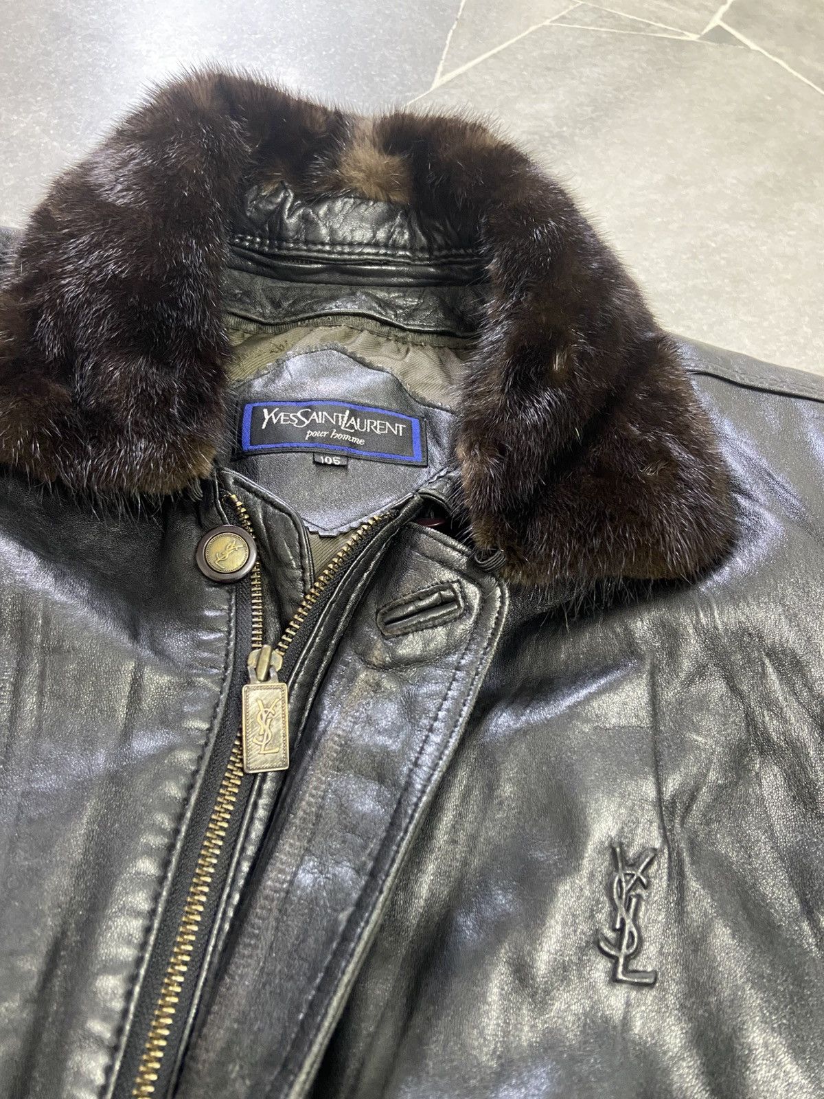Saint Laurent Paris Vintage Yves Saint Laurent Black Leather Jacket Size US L / EU 52-54 / 3 - 2 Thumbnail