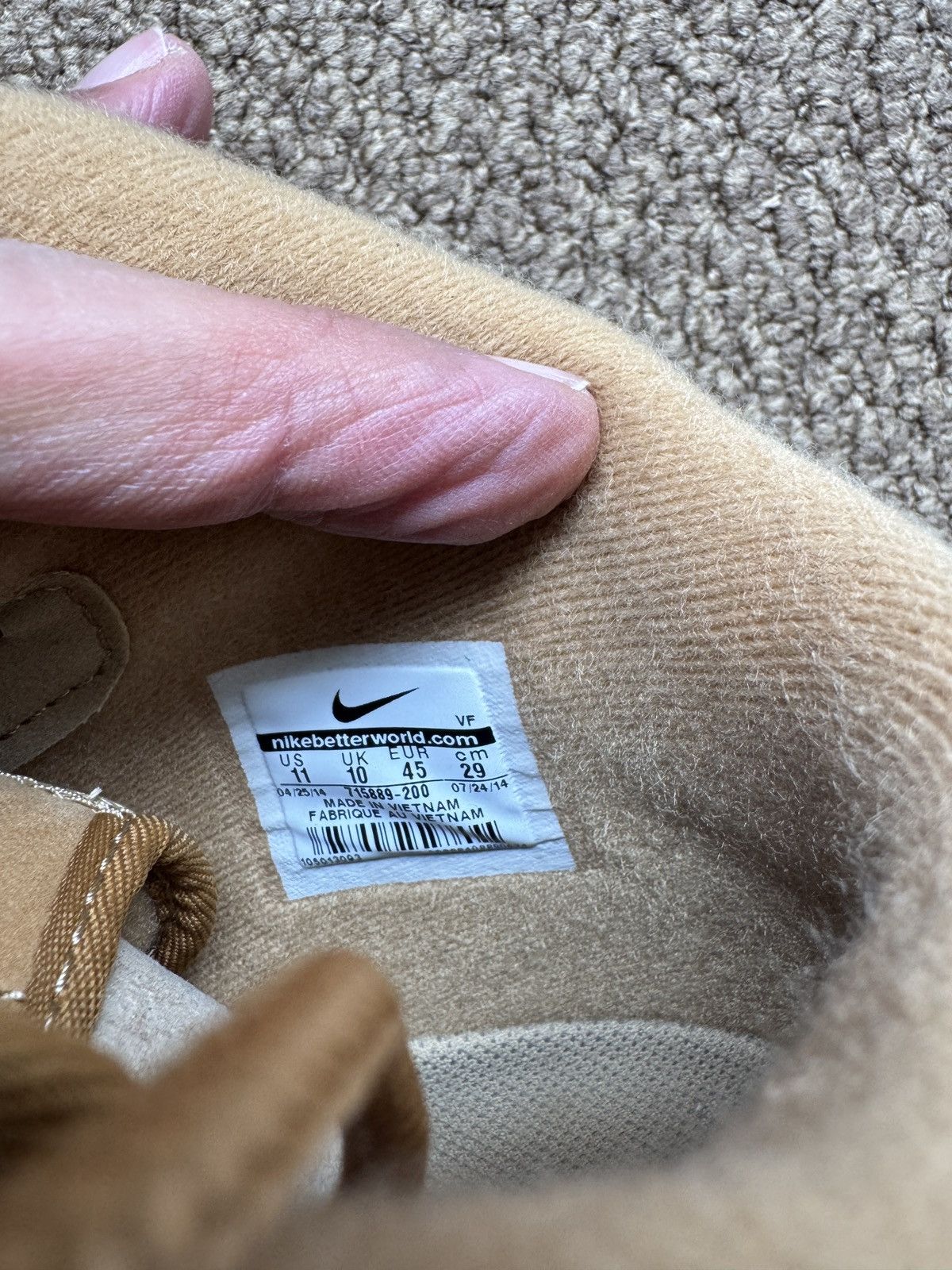 Nike NIKE AIR FORCE 1 MID 07 PRM QS SZ.11 flax Size US 11 / EU 44 - 5 Thumbnail