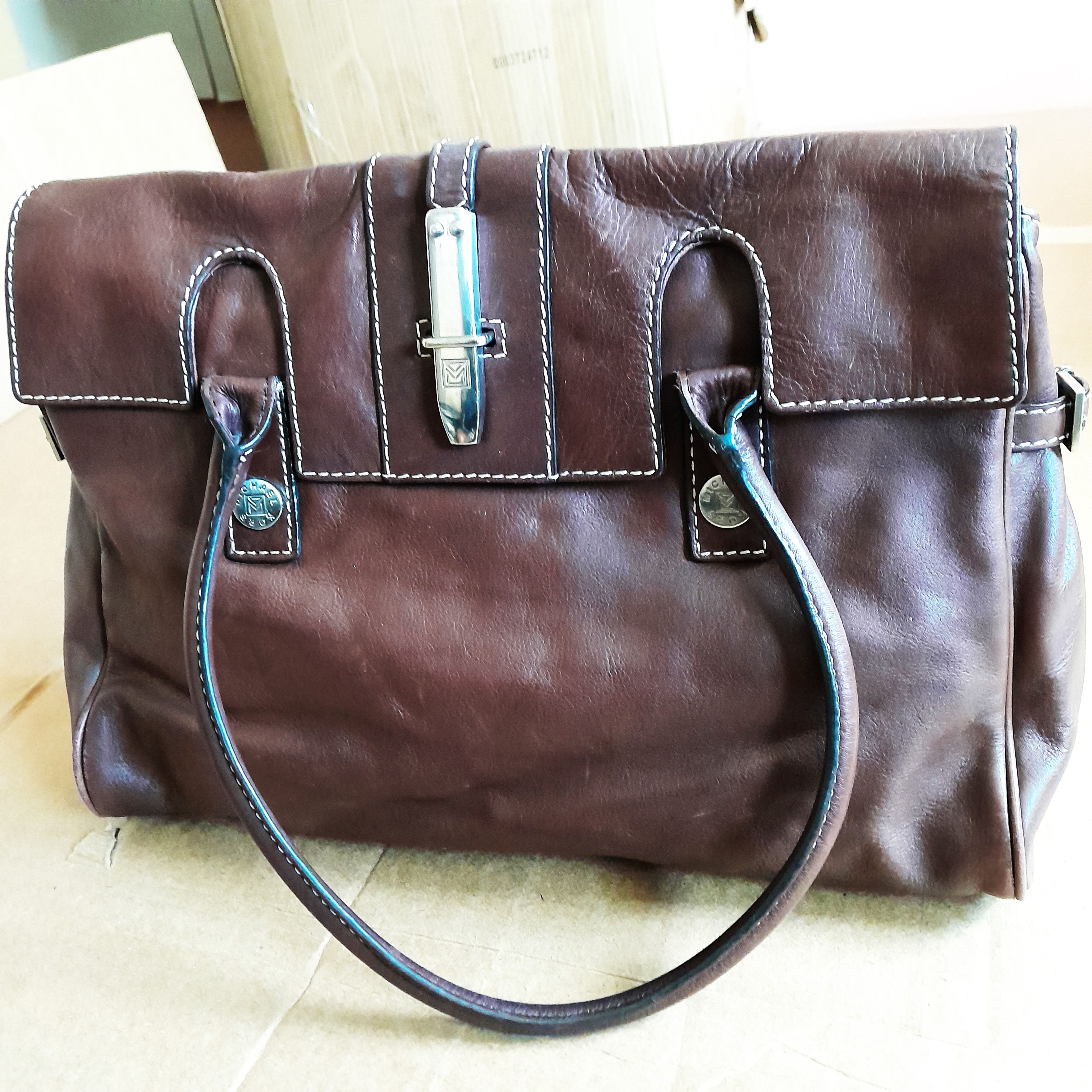 Michael Kors Michael Kors Brown Patent Leather Shoulder Bag Size ONE SIZE - 1 Thumbnail