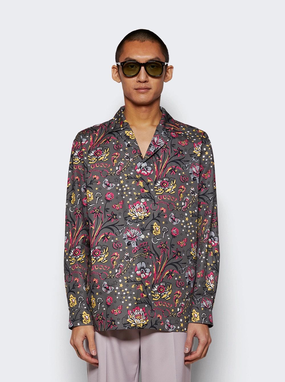 Gucci o1la5ras0426 Gucci Floral Punk Print Floral Shirt Size US S / EU 44-46 / 1 - 3 Thumbnail