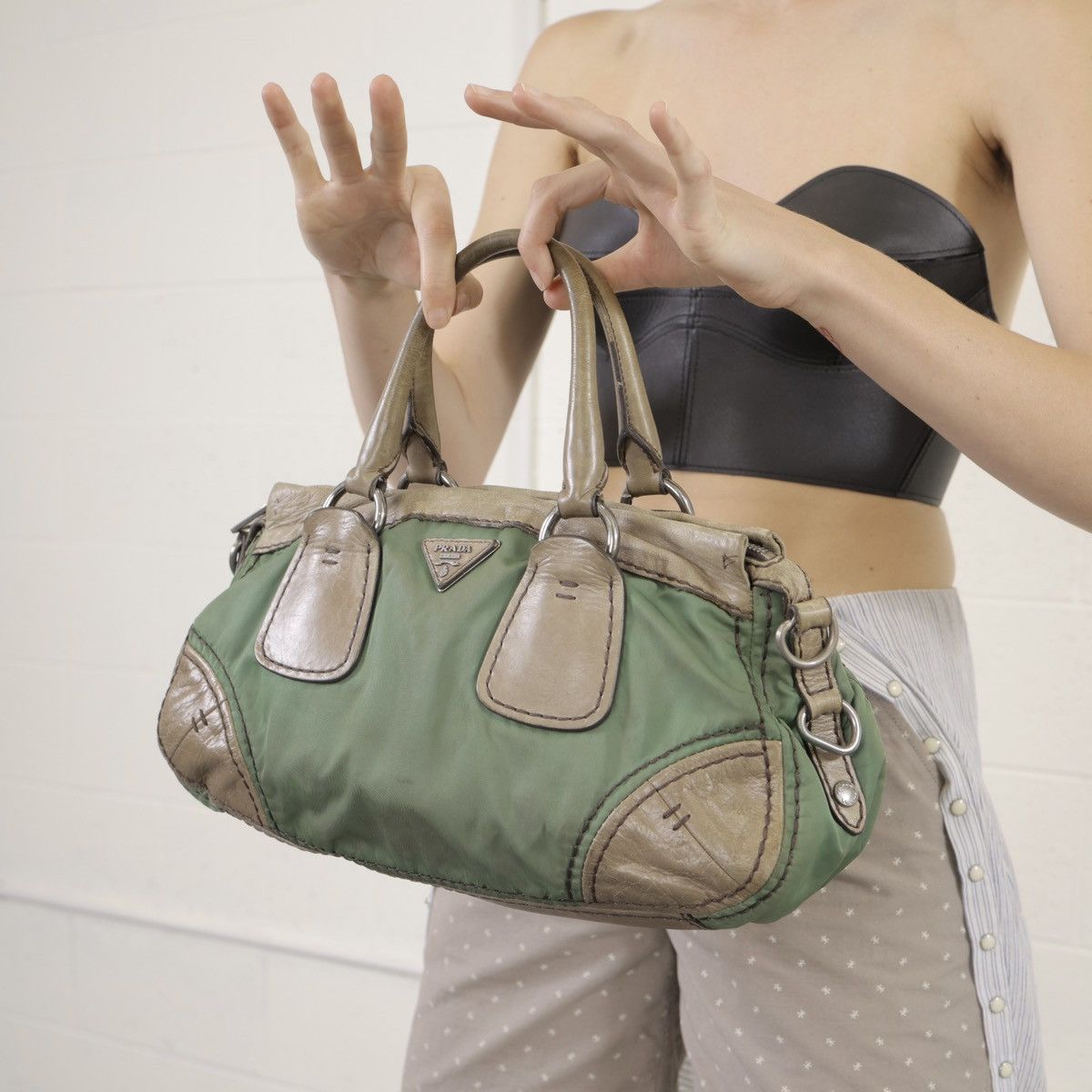 Y2K Prada Nylon Leather Sport Purse Handle Bags