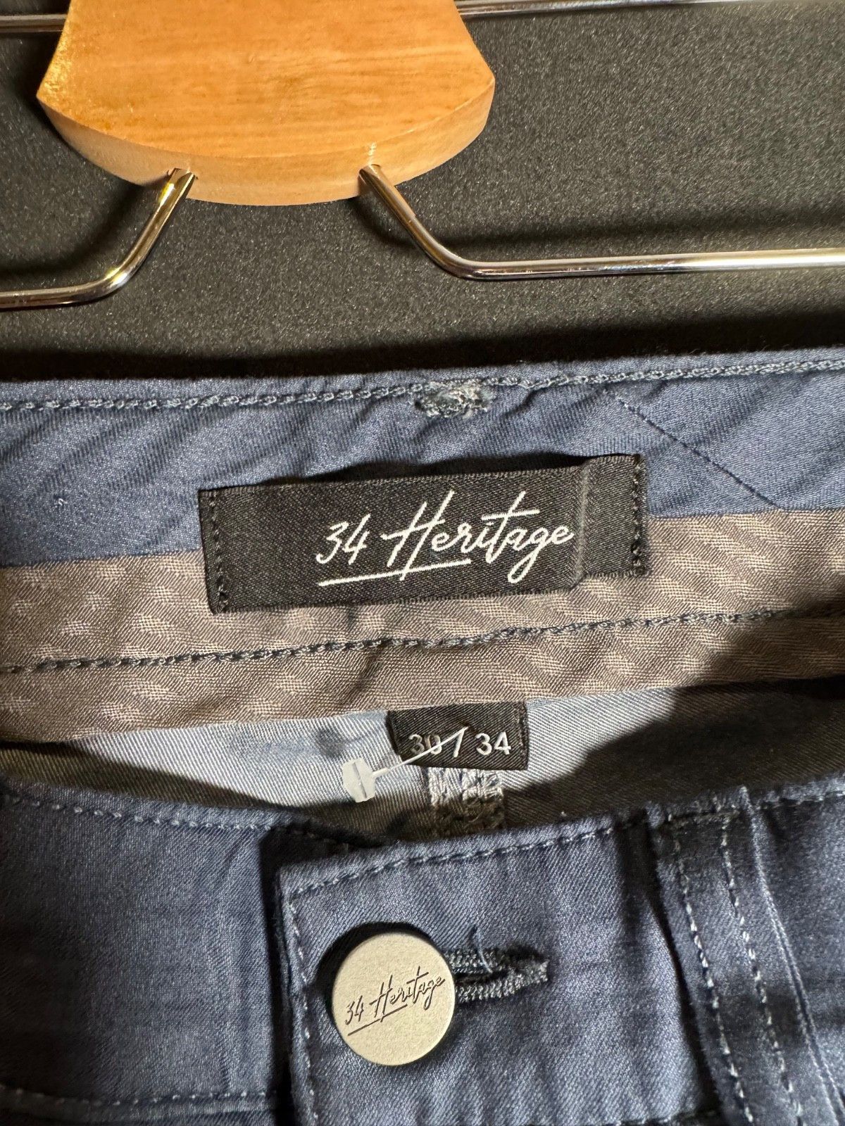 34 Heritage 34 Heritage Pants Mens 30x34 Dark Blue Mid-Rise Straight Size US 30 / EU 46 - 4 Thumbnail