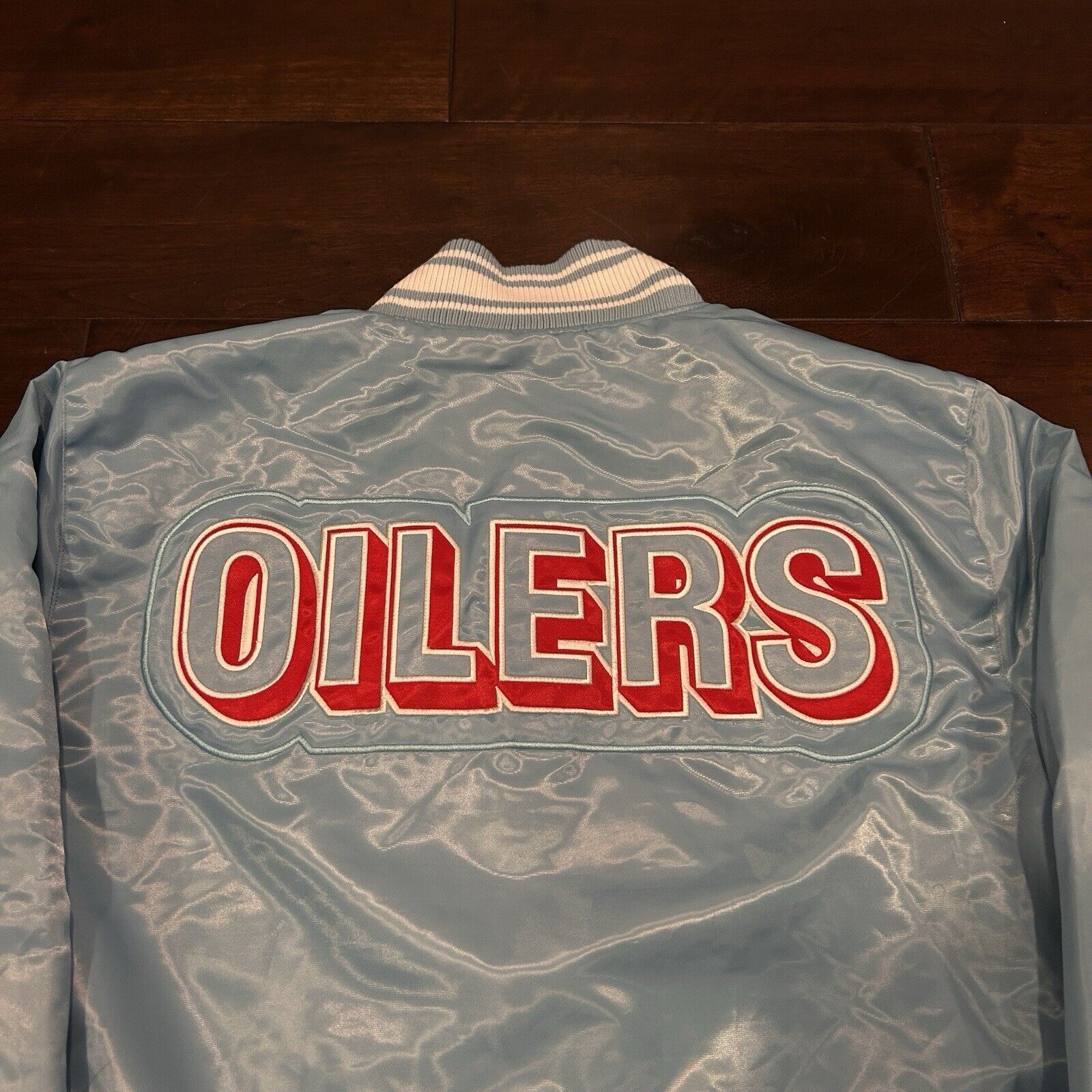 NFL HOUSTON OILERS STARTER SATIN BOMBER NFL PRO LINE SKY BLUE Size US M / EU 48-50 / 2 - 1 Thumbnail