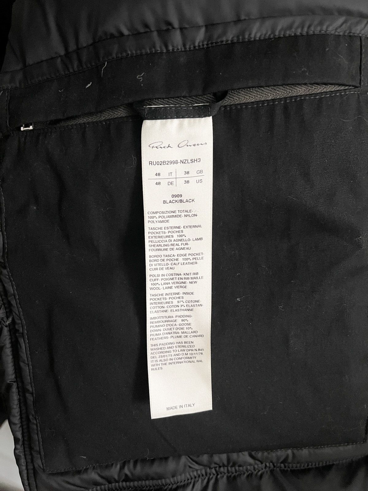 Rick Owens STEAL! FW22 Rick Owens Leather Pockets Puffer Coat (L) Size US L / EU 52-54 / 3 - 9 Thumbnail