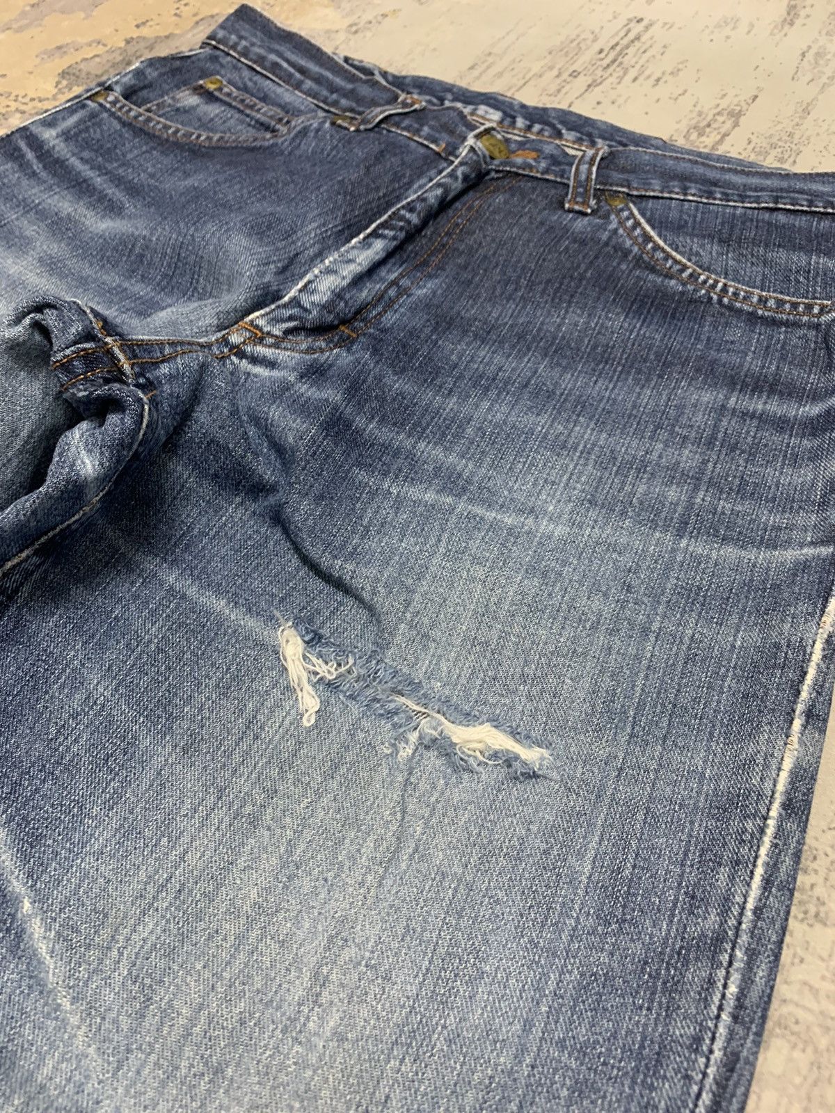 Japanese Brand Vintage Lee M.R. Indigo Blue Straight Fit Denim Pants Size US 31 - 6 Thumbnail