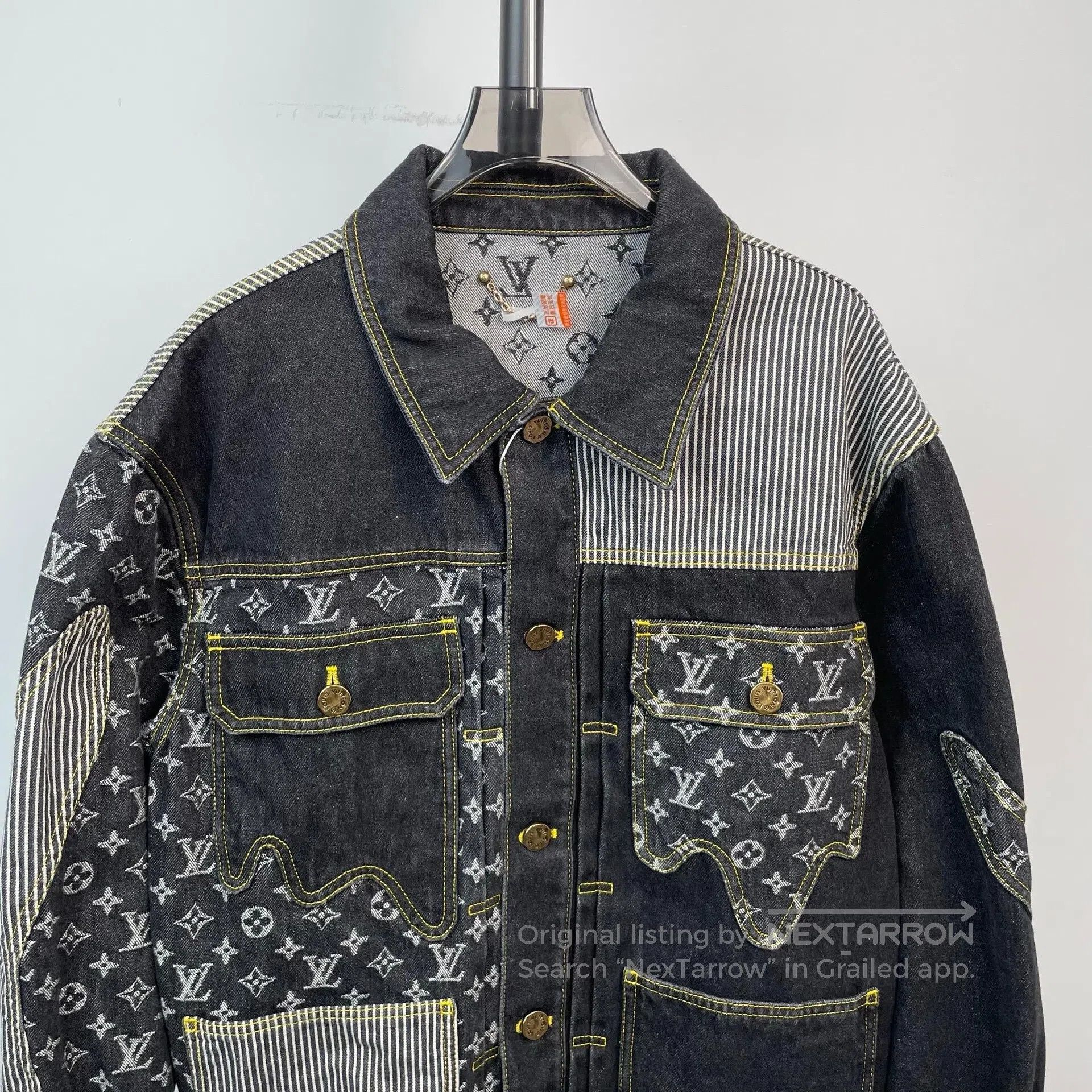 Louis Vuitton Louis Vuitton Black Full Logo Patchwork Denim Jacket| Size US M / EU 48-50 / 2 - 3 Thumbnail