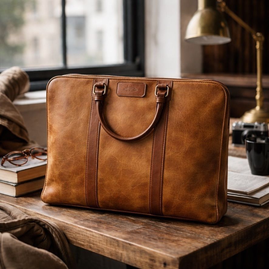 Other Vintage Artisan Leather Briefcase Unisex Full Grain Patina B Size ONE SIZE - 1 Thumbnail