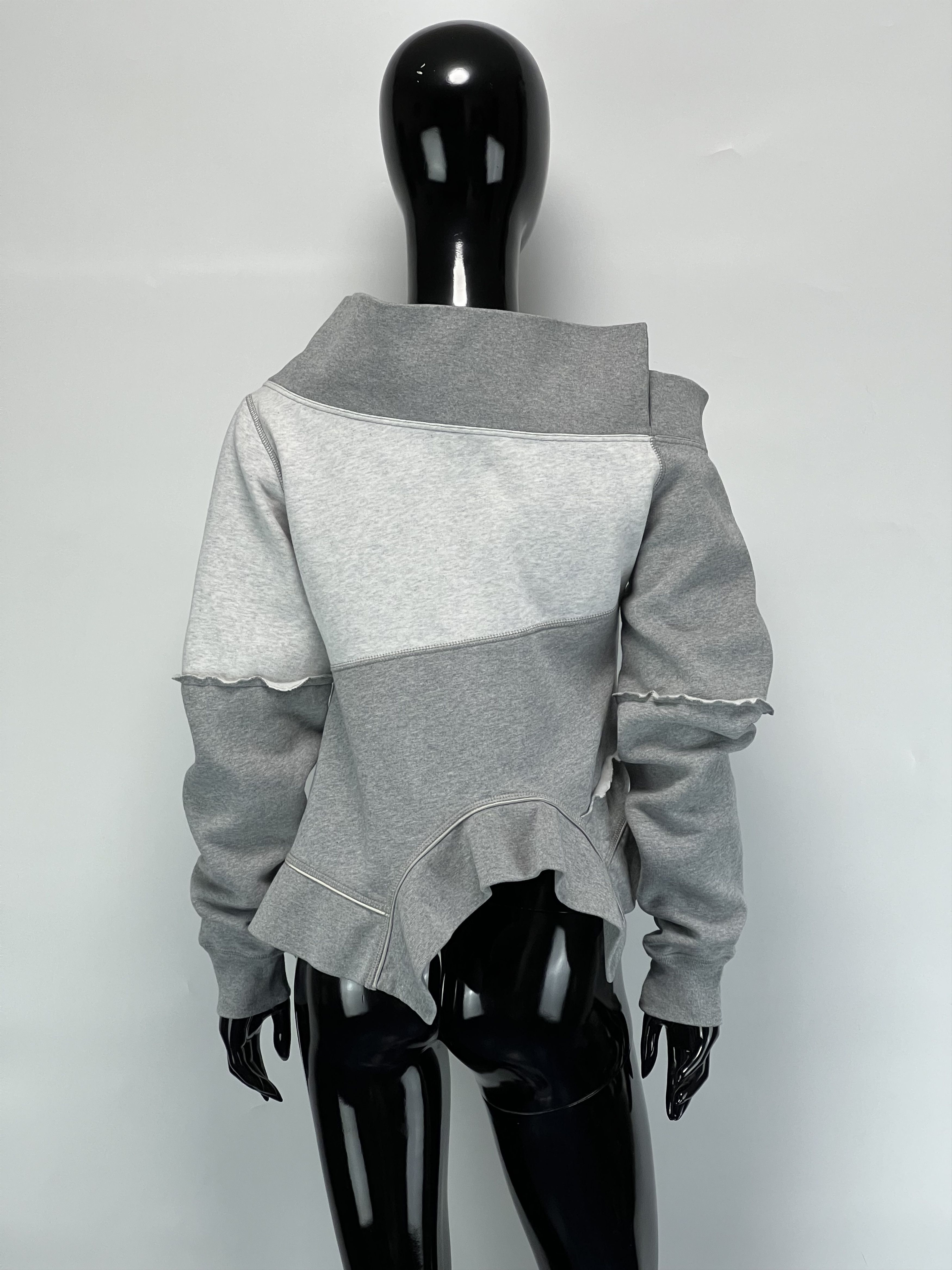 Burberry Burberry Women’s Gray Patchwork Off The Shoulder Jumper Size M / US 6-8 / IT 42-44 - 7 Thumbnail