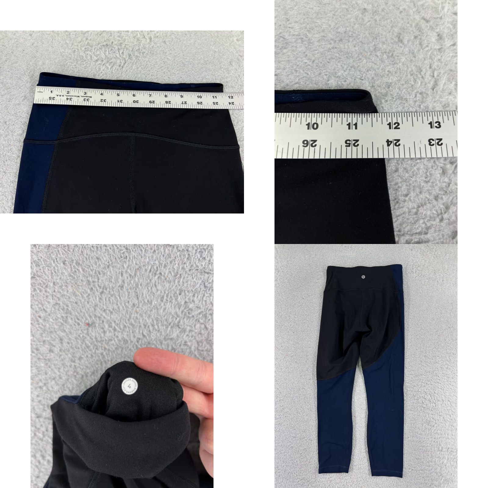 Lululemon Lululemon Pants Womens 4 Black Blue Nulu Colour Block High-Rise Crop 23" Pants Womens 4 Black Blue Nulu Colour Block High-Rise Crop 23" Size 27" / US 4 / IT 40 - 8 Thumbnail