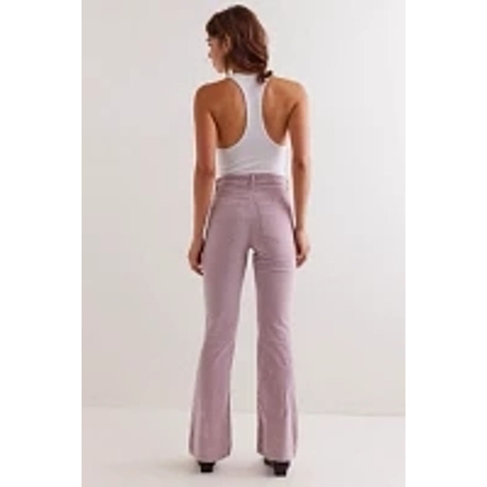 Free People New CRVY Karma Cord Flare Jeans WTF $128 LARGE Lilac Smoke Size 36" / US 14 / IT 50 - 4 Thumbnail