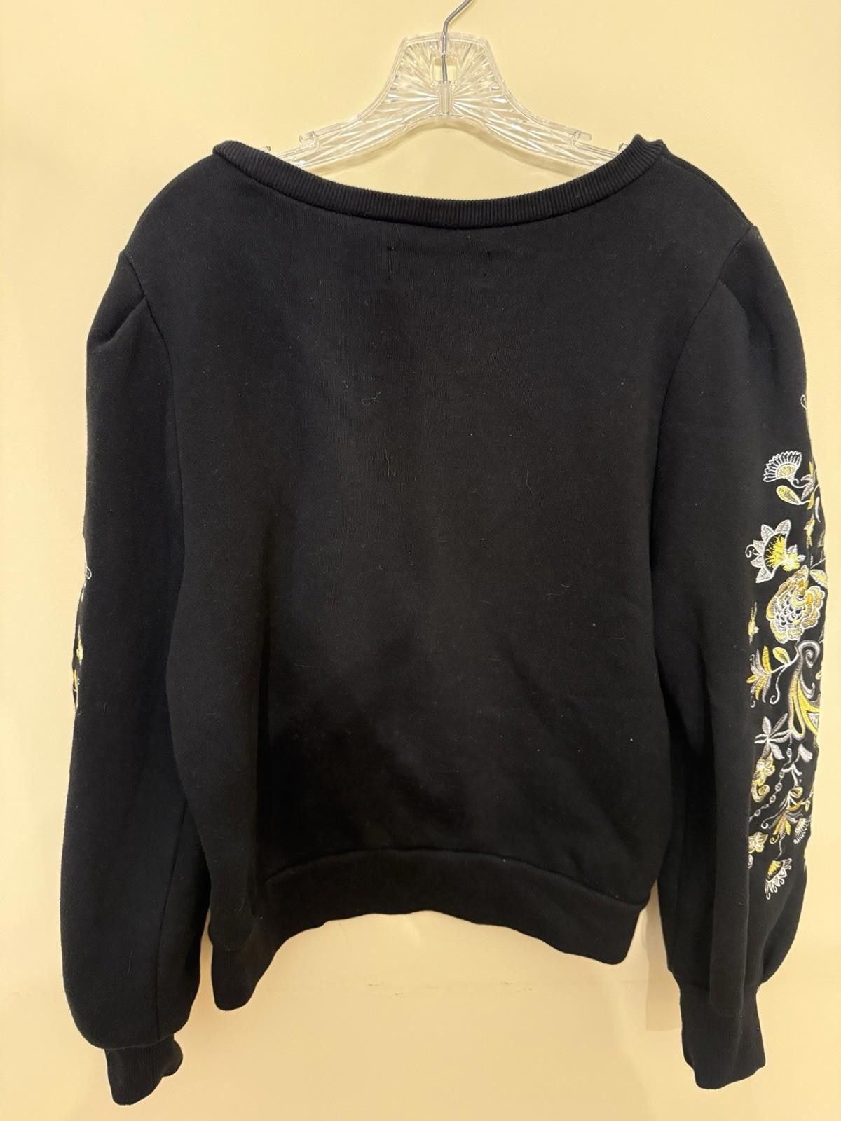 Other Gabrielle Union Embroidered Floral Sweatshirt Black Gold M Size M / US 6-8 / IT 42-44 - 2 Thumbnail