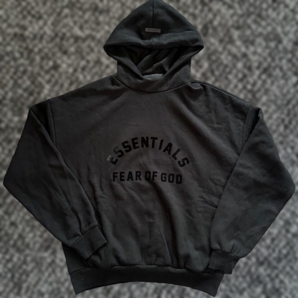 Essentials Fear of God Essentials Hoodie Jet Black Size M (Medium) Men Pullover Hoodie NWT Pockets Hooded Oversized Cotton Polyester Modern Designer Size US M / EU 48-50 / 2 - 1 Thumbnail