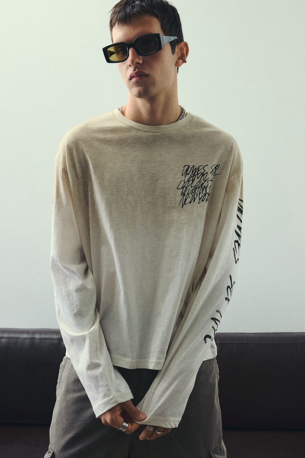 H&M OVERSIZED FIT LONG-SLEEVED JERSEY TOP Dimes Square Size US L / EU 52-54 / 3 - 6 Thumbnail