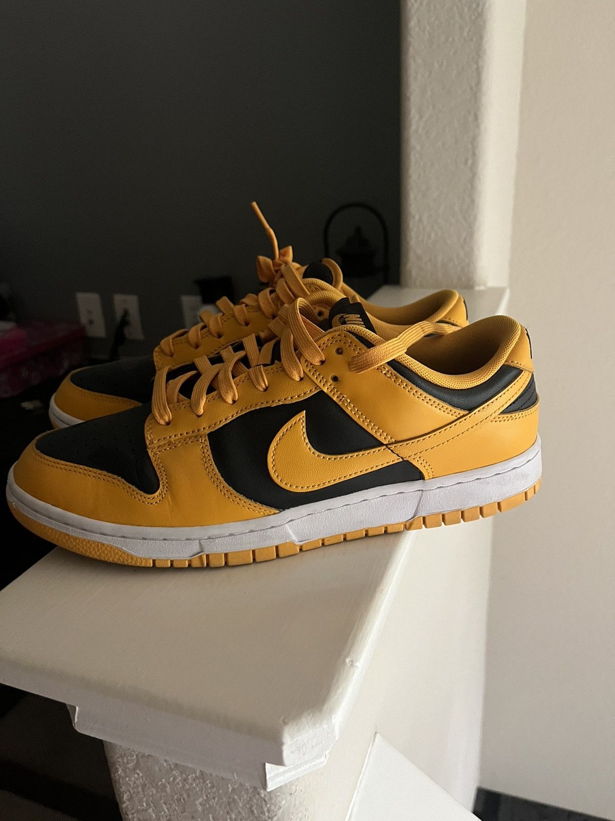 image of Nike Dunk Low Black/goldenrod-White Shoes in Black/Yellow, Men's (Size 10.5)