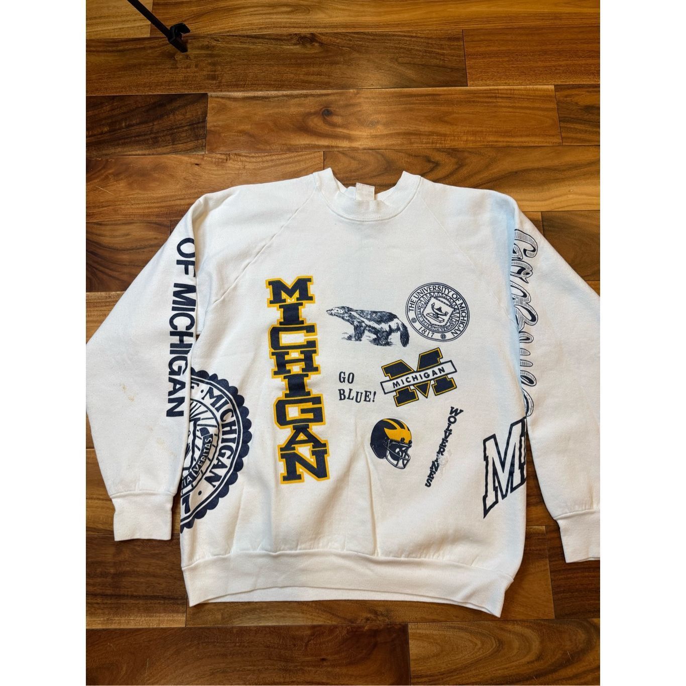 Fruit Of The Loom Size M Vintage 1980s Michigan Wolverines AOP grail rare Fruit of the loom blue Size US M / EU 48-50 / 2 - 1 Thumbnail