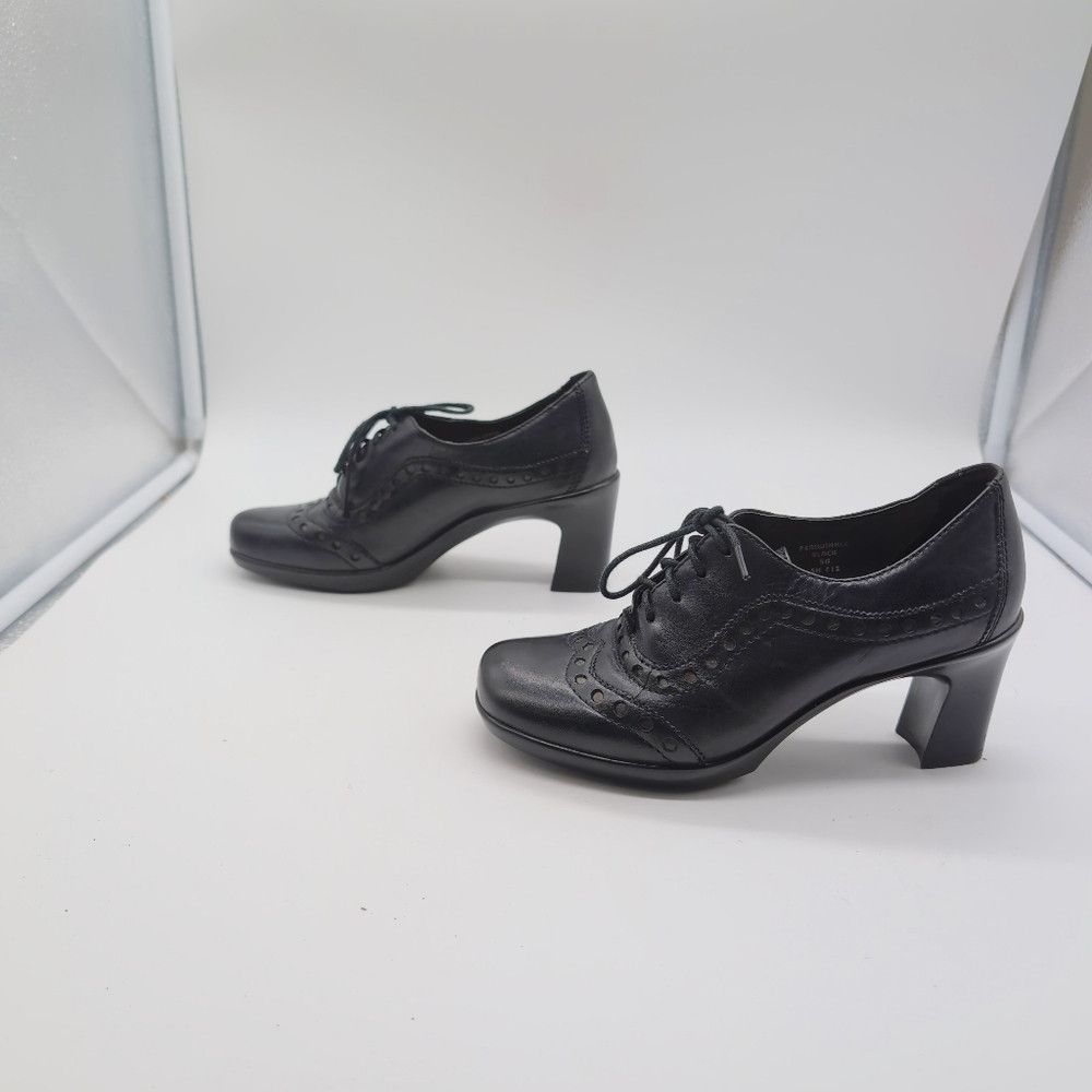 Other Earth Periwinkle Elegant Black Leather Women's Heeled Shoes Size US 5 / IT 35 - 4 Thumbnail