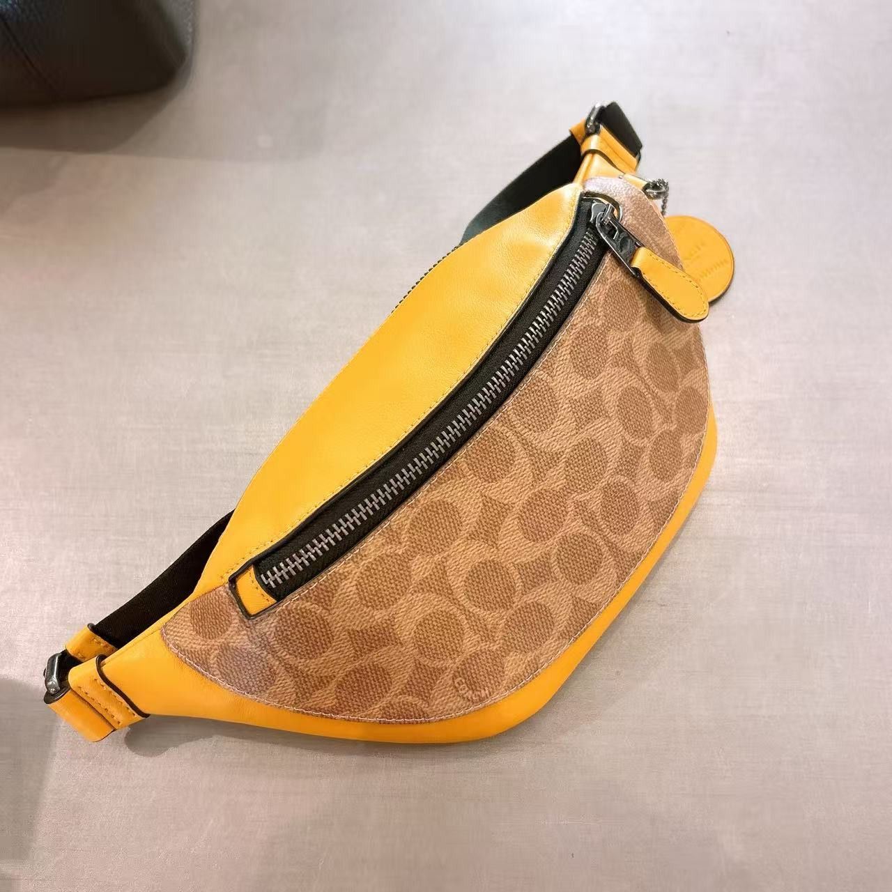 Coach NWT Coach Warren Mini Belt Bag Colorblock Buttercup CAX42 Size ONE SIZE - 2 Thumbnail