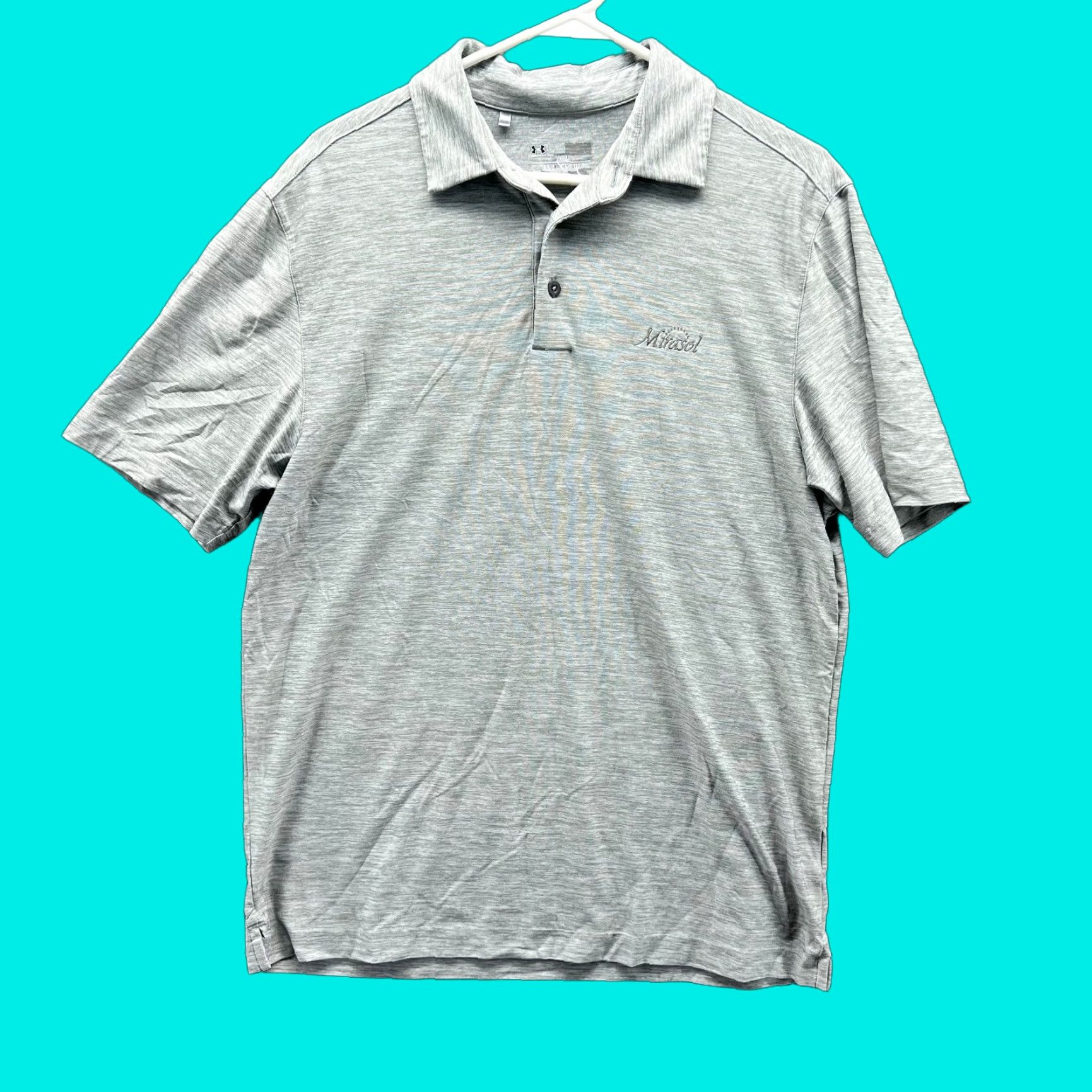 Under Armour Under Armour Polo Shirt Mens L Heather Gray HeatGear Golf Golfer Mirasol Vintage Regular Button Logo Size US L / EU 52-54 / 3 - 1 Thumbnail