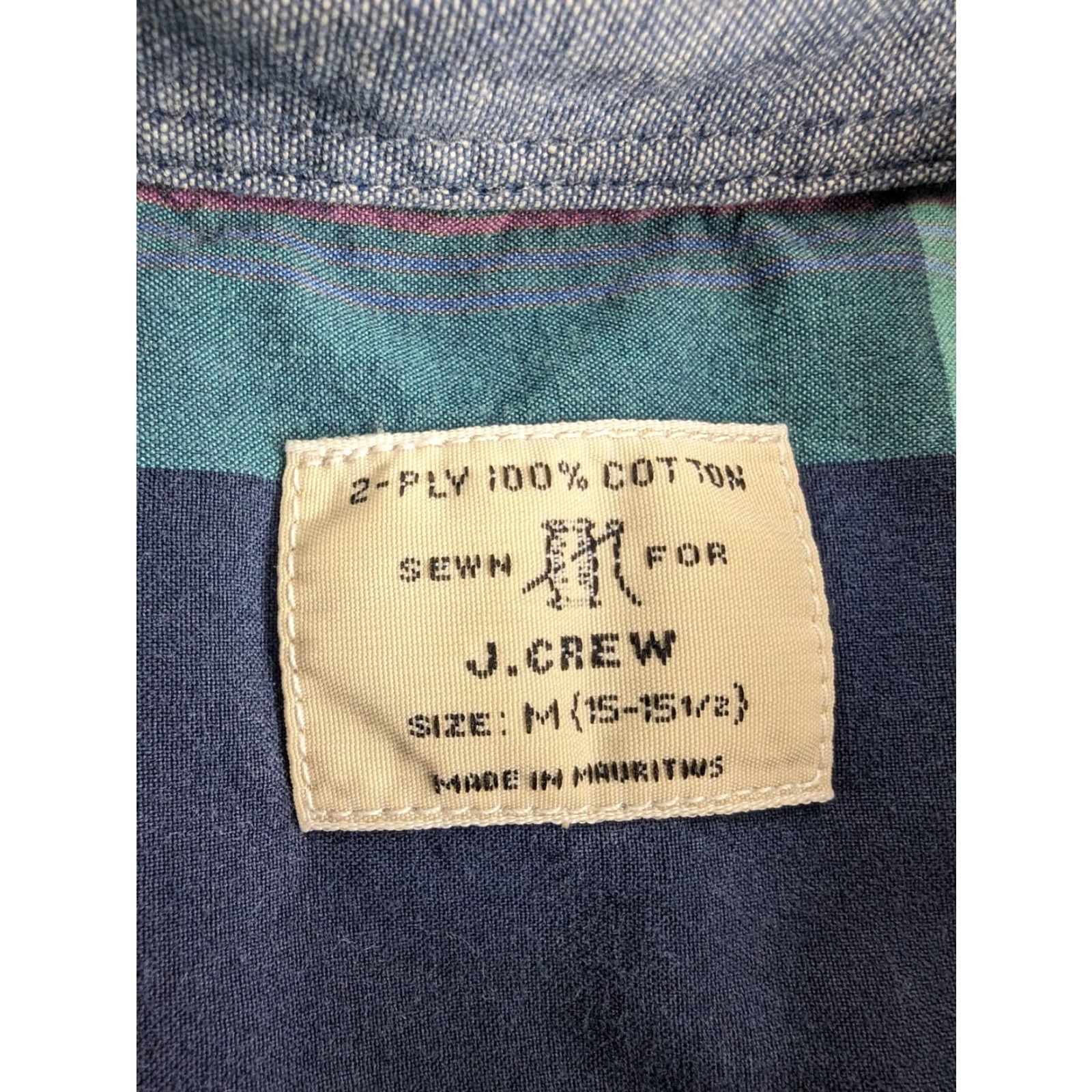 J.Crew VINTAGE J Crew Button Front Shirt Mens M Green White Plaid Long Sleeve 2-Ply Cotton Size US M / EU 48-50 / 2 - 7 Thumbnail