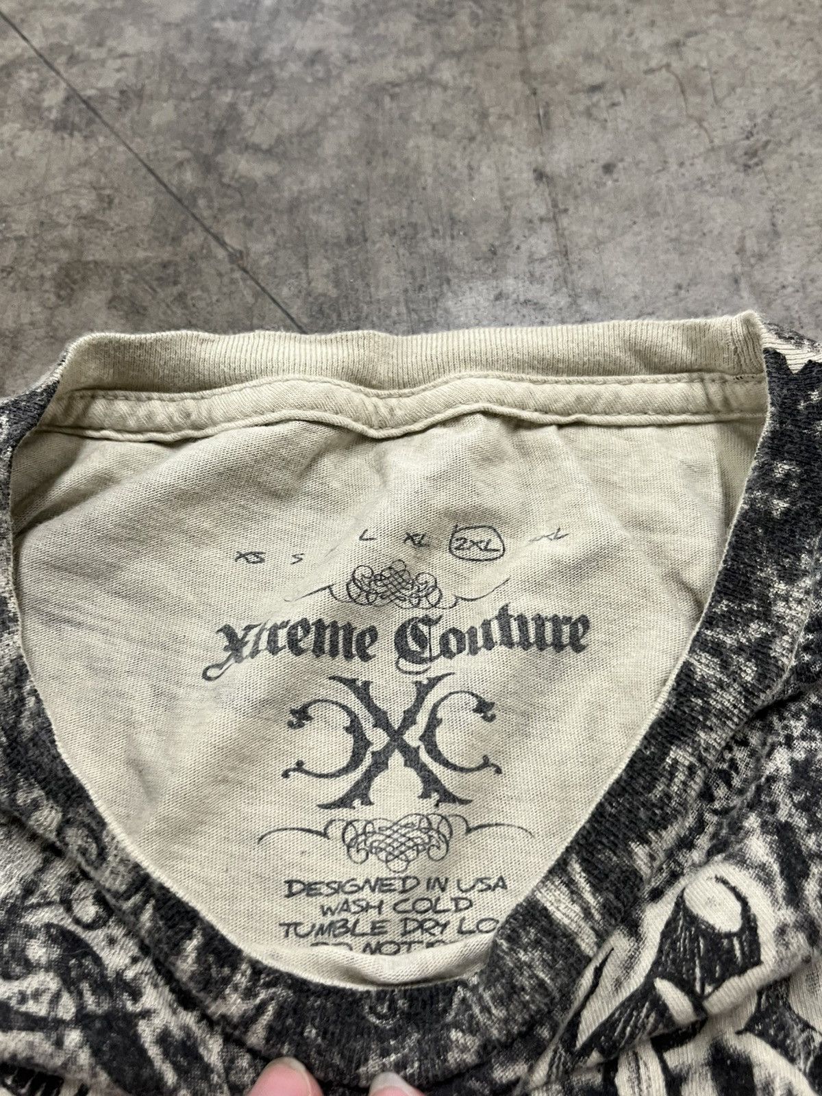 Affliction × Tapout × Vintage Y2k grunge all over print cropped tee shirt skater grunge Size US XXL / EU 58 / 5 - 9 Thumbnail