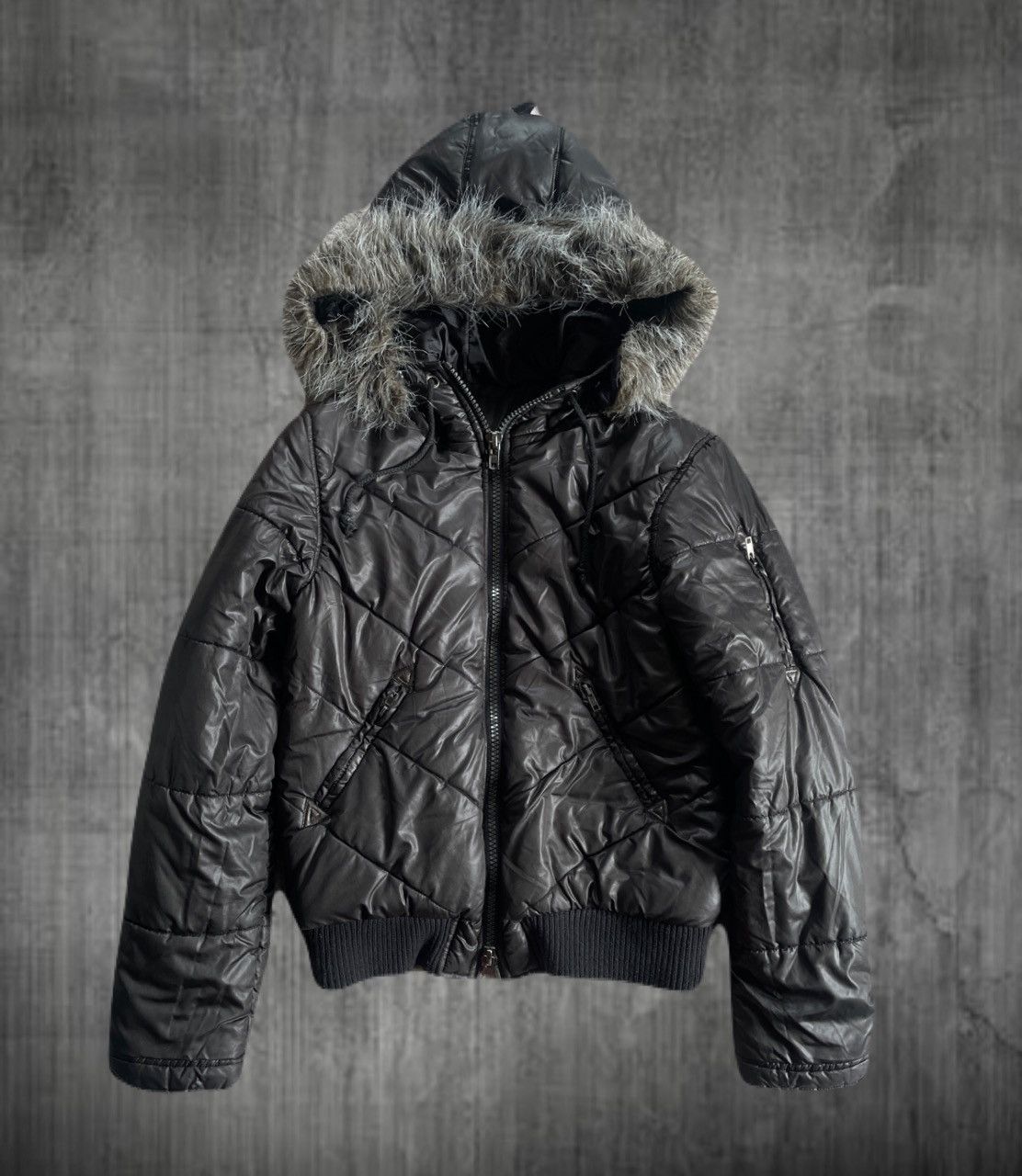 If Six Was Nine 2000s Japanese archive Vkei Fur Puffer Down Jacket Y2K Size US S / EU 44-46 / 1 - 1 Thumbnail