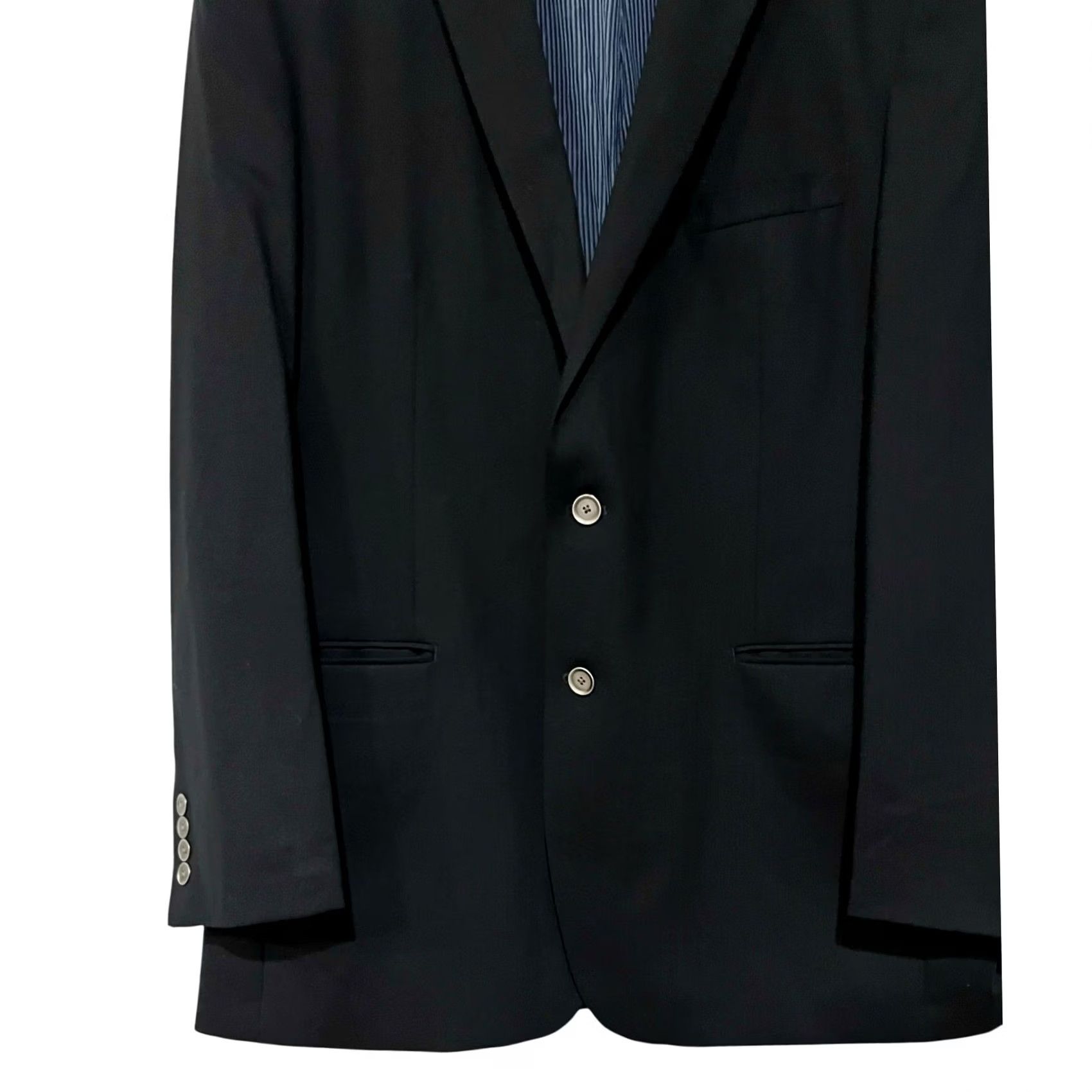 Calvin Klein VINTAGE Calvin Klein Blazer Jacket Men 46L Wool Black Slim 2 Piece Office Evening Blazer Mens Size 46R - 3 Thumbnail