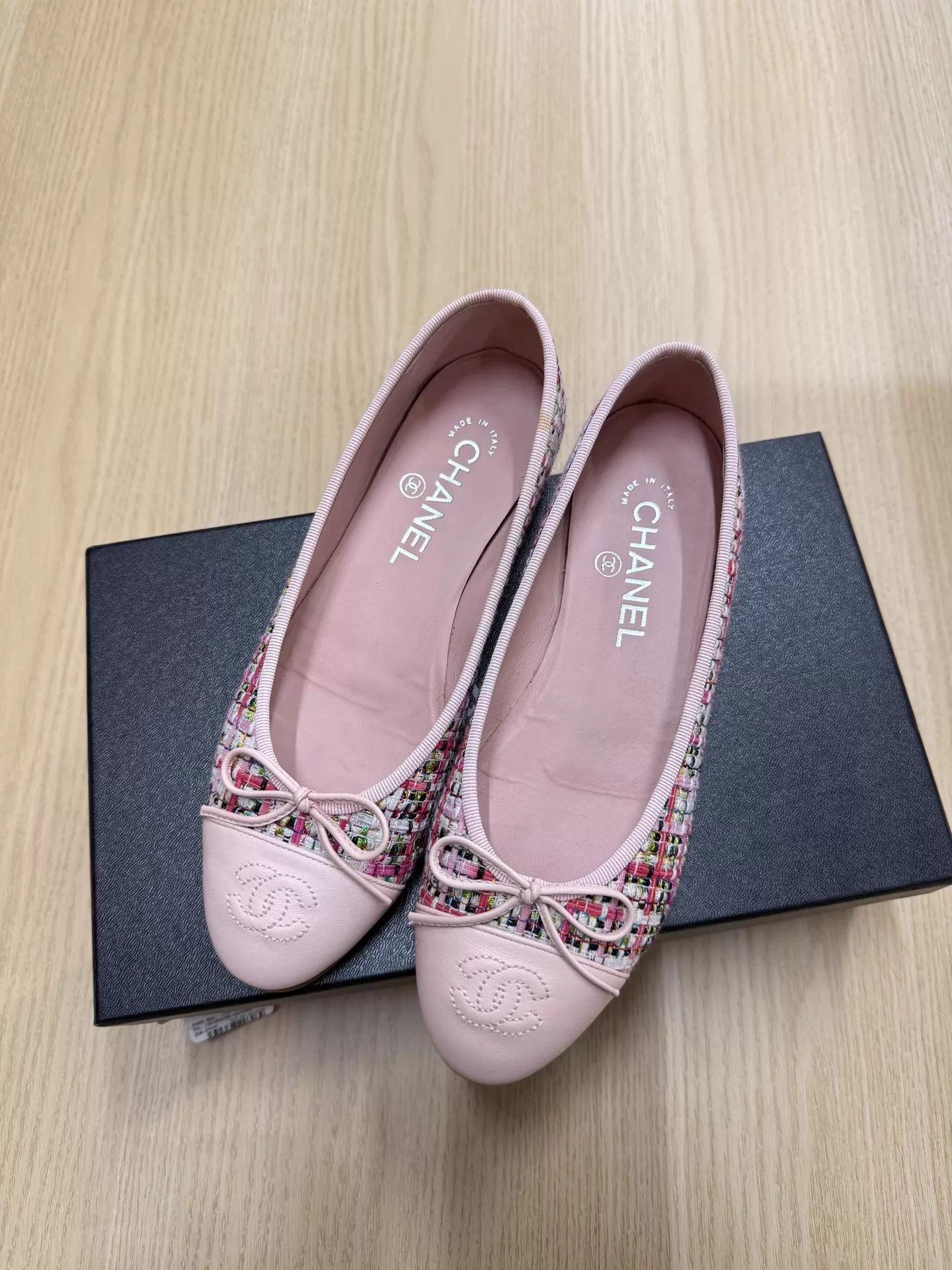 Chanel Chanel Pink Tweed Ballet Flats Size 37 New Size US 6.5 / IT 36.5 - 1 Thumbnail