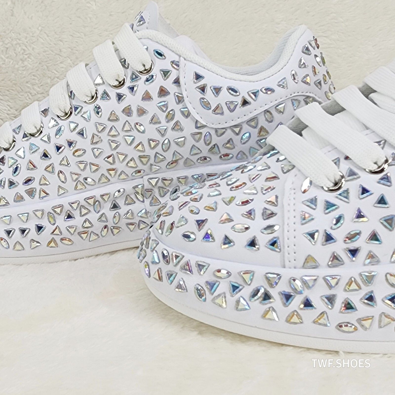Other Geo Dazzle Cush Iridescent Stone White Platform Sneakers Ten Size US 6 / IT 36 - 6 Thumbnail