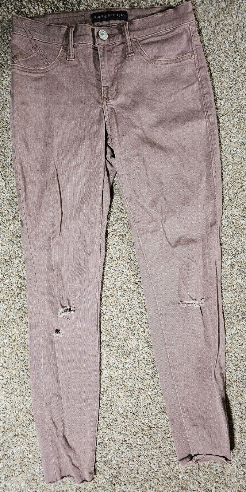 Rock & Republic Rock & Republic Jeans Womens 2M Kashmiere Reddish Distressed Size 26" / US 2 / IT 38 - 1 Thumbnail