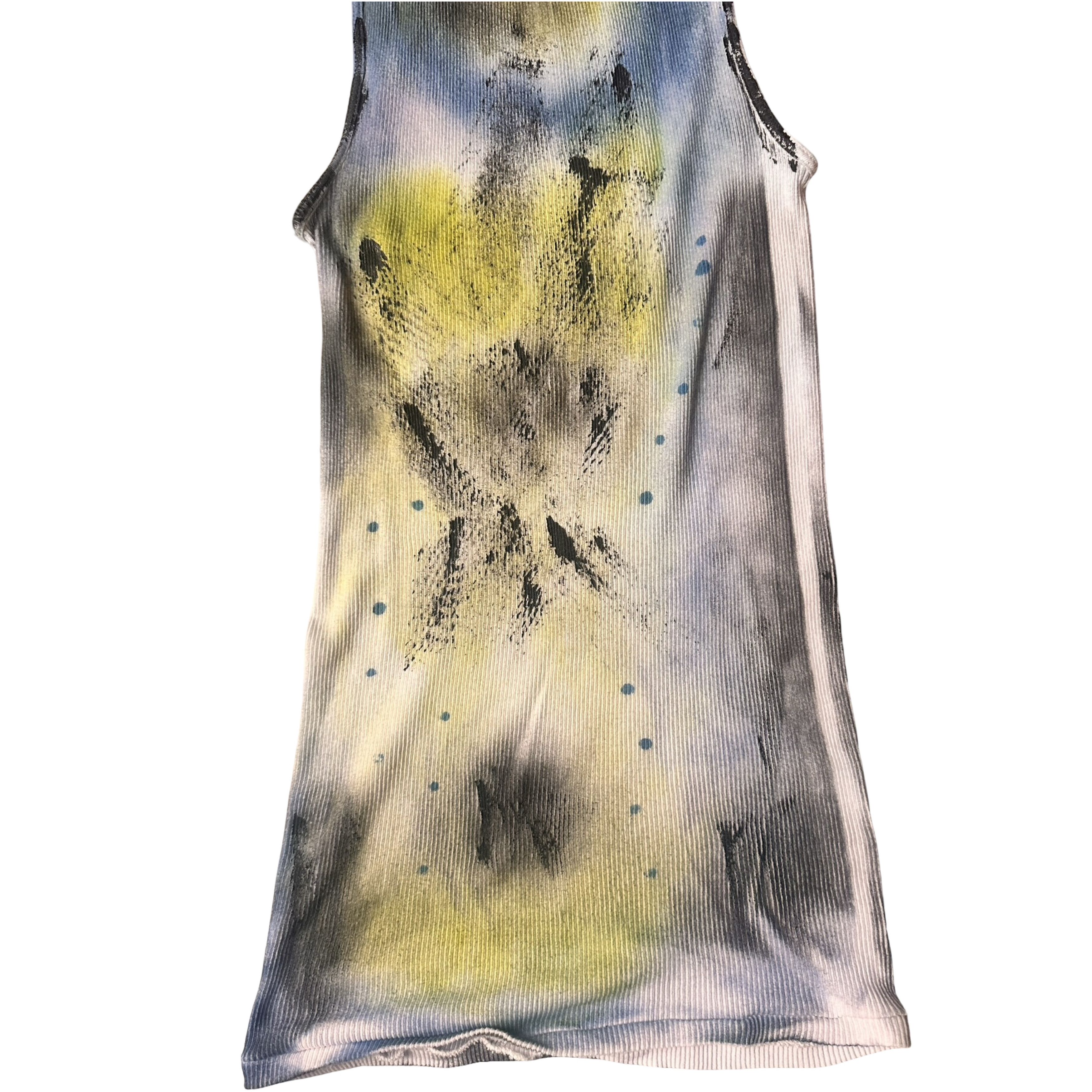 Hanes 'Atmos' White Blue/Yellow Graphic Print Tank Top - Large Size US L / EU 52-54 / 3 - 7 Thumbnail