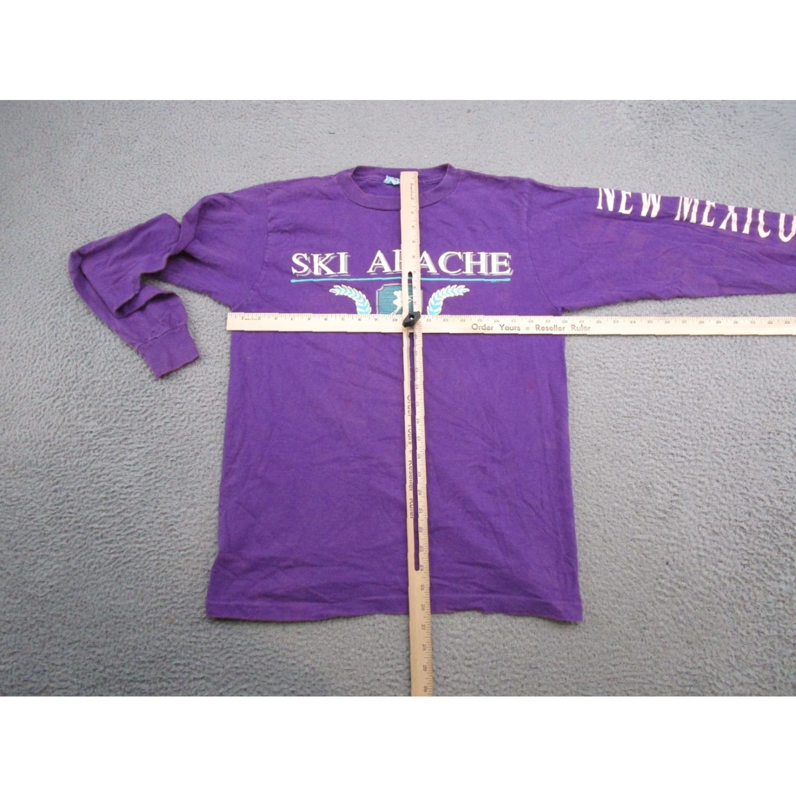 Vintage VINTAGE 90s Eagle Shirt Long Sleeve Men L Purple Cotton 90s Stitch Crew Neck Single Size US L / EU 52-54 / 3 - 5 Thumbnail
