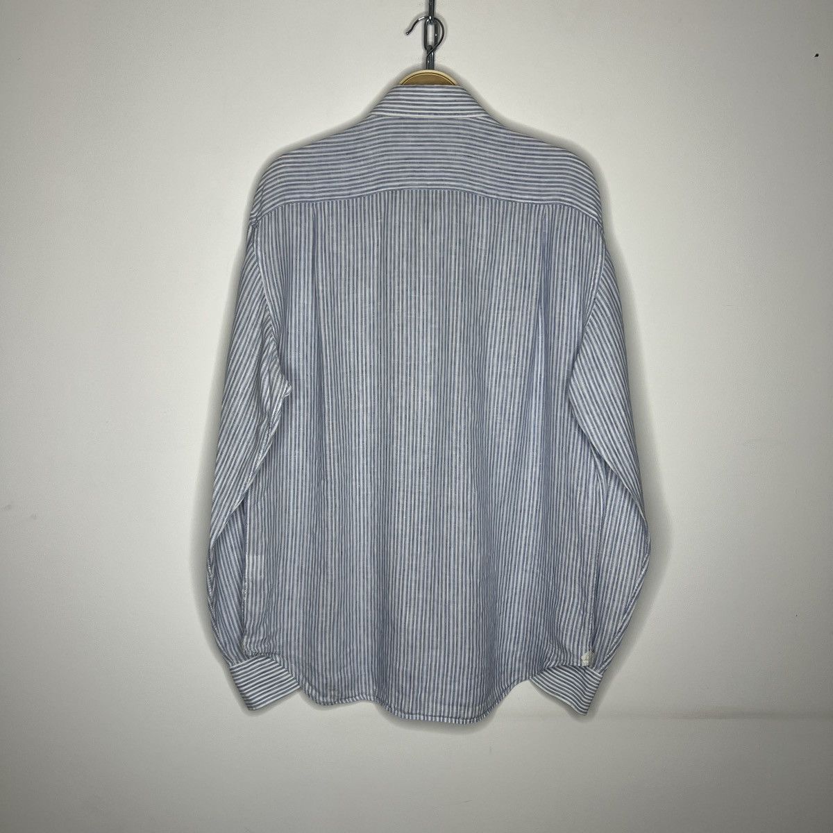 Loro Piana Loro Piana Light Blue White Old money Linen Shirt Button Up Size US XL / EU 56 / 4 - 7 Thumbnail