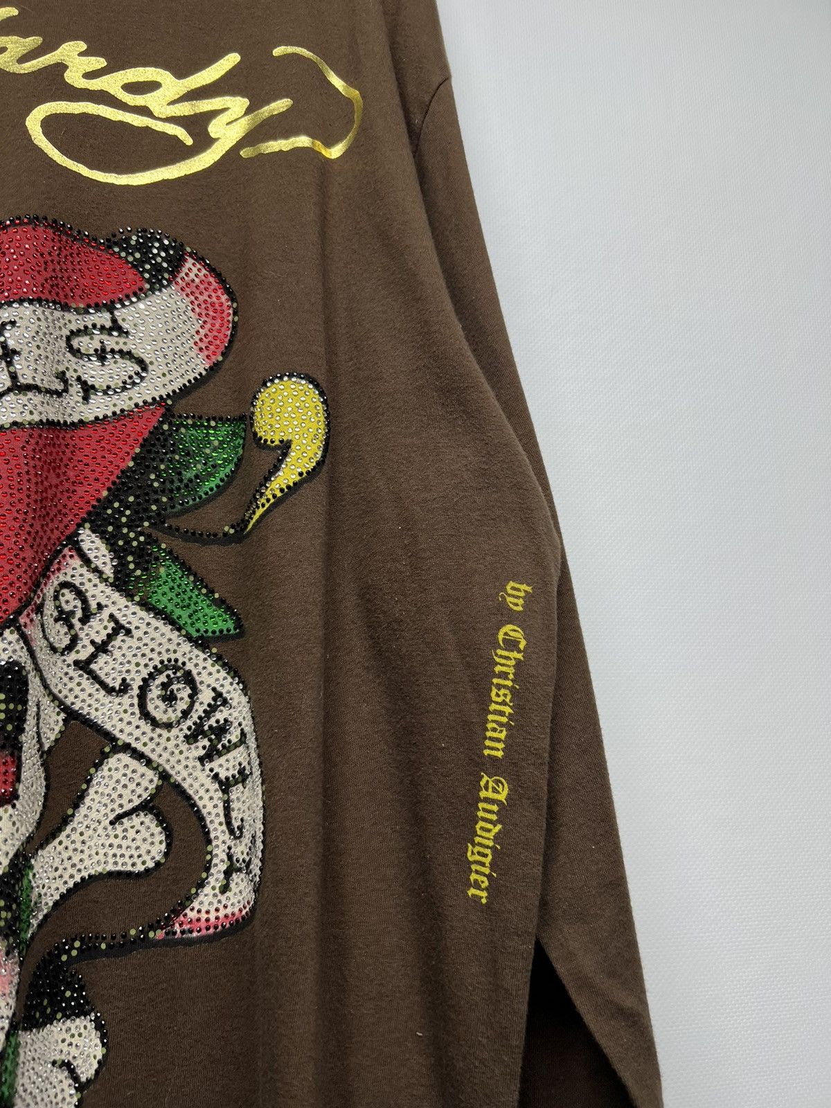 Ed Hardy Vintage Y2k Ed Hardy Brown 🤎 Skull☠️ Crazy Long Sleeve 00’s Size US L / EU 52-54 / 3 - 6 Thumbnail