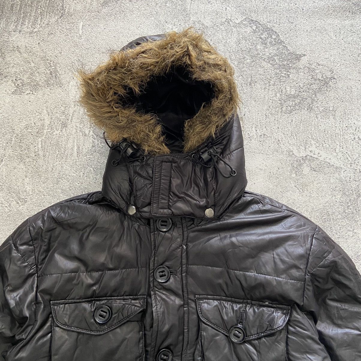 Avirex 2000s Avirex - Vkei Apocalypse Style Down Puffer Fur Jacket Size US M / EU 48-50 / 2 - 2 Thumbnail