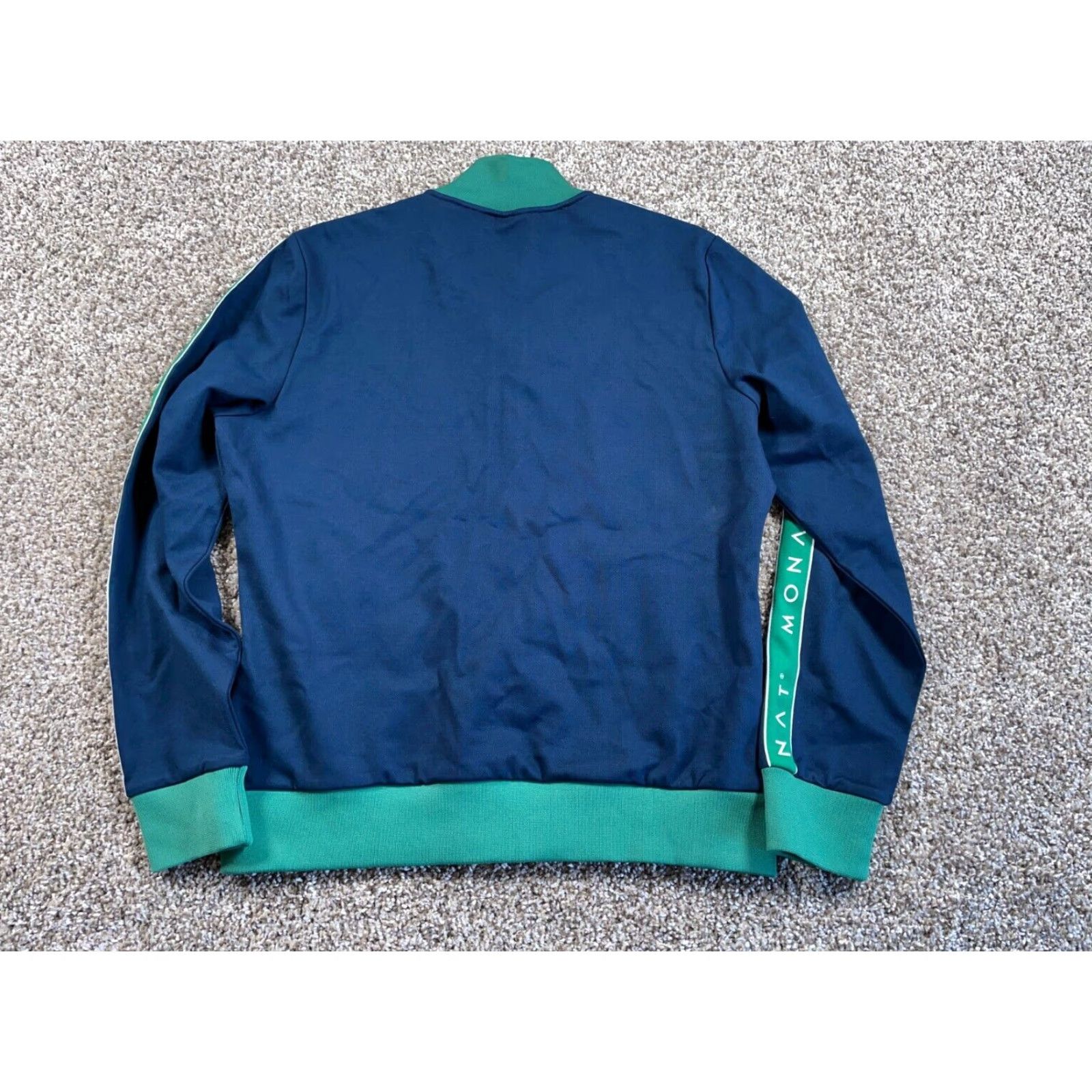 Vintage VINTAGE Monat Women's Track Jacket Medium Blue Green Zip Up Activewear Retro Sleeves Size M / US 6-8 / IT 42-44 - 3 Thumbnail