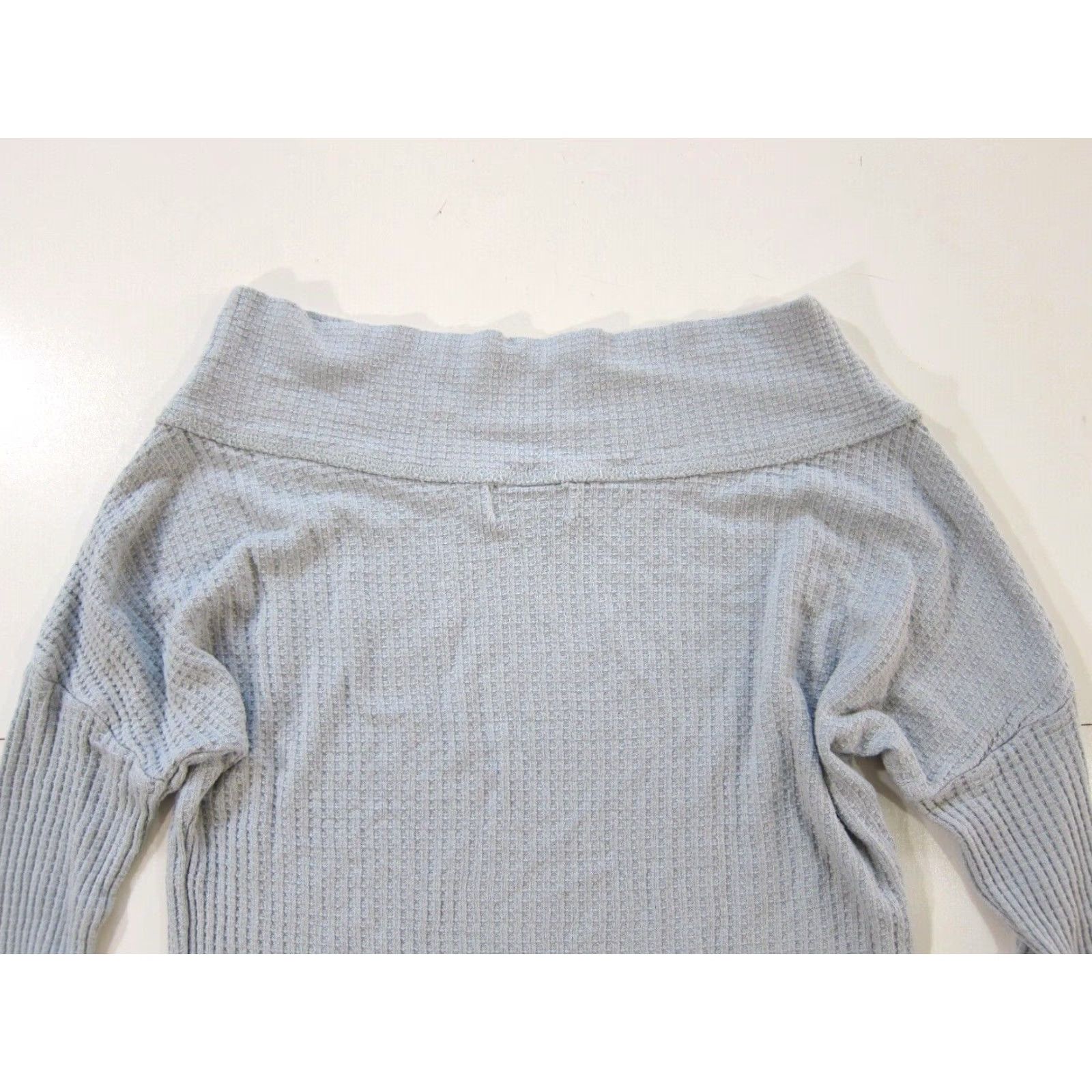 Lucky Brand Lucky Brand Blue Rayon Stretch Waffle Weave Scoop Neck Long Sleeve Shirt Small Size S / US 4 / IT 40 - 3 Thumbnail