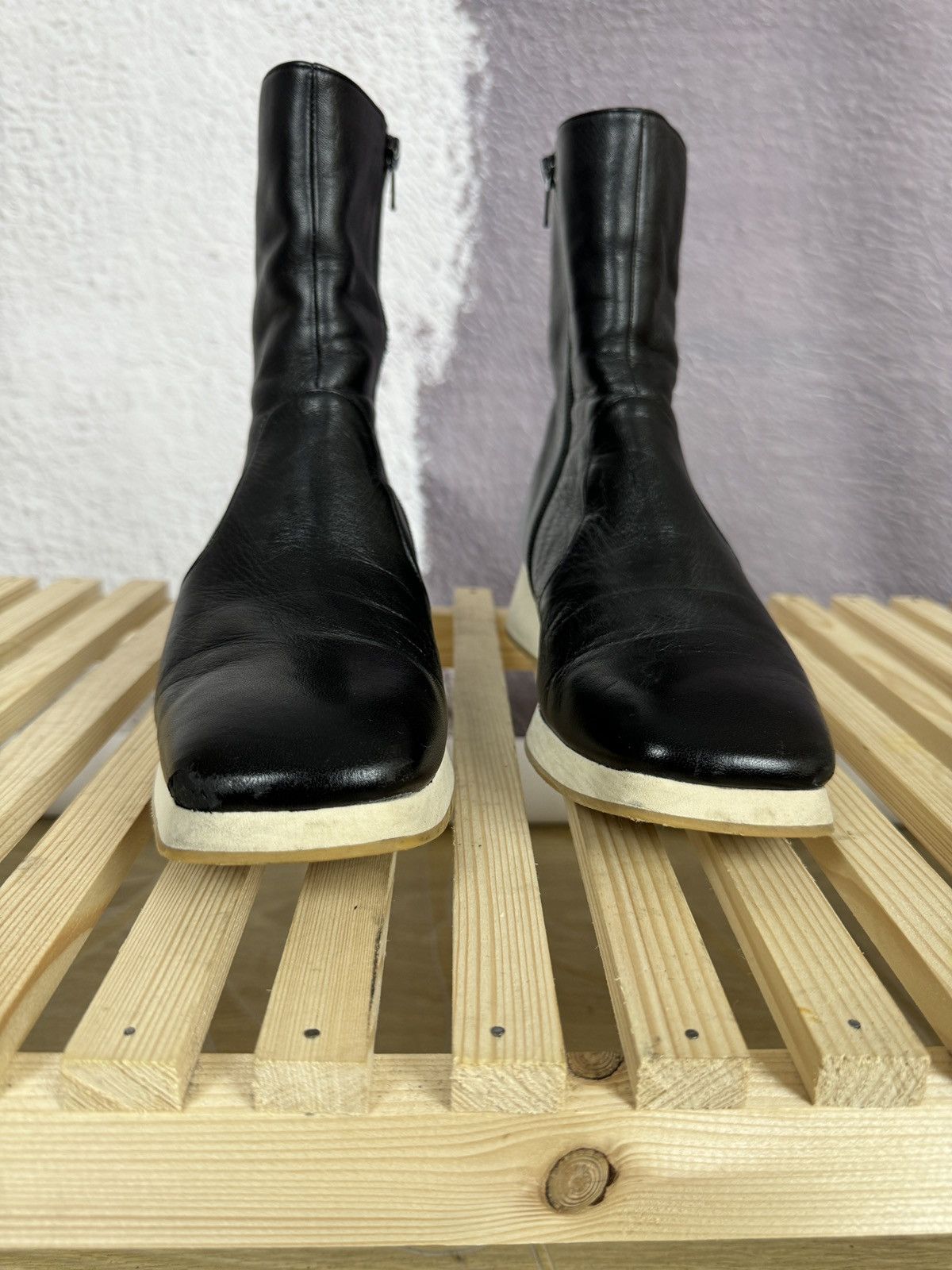 Designer Chie Mihara black leather ankle boots Size US 10 / IT 40 - 4 Thumbnail