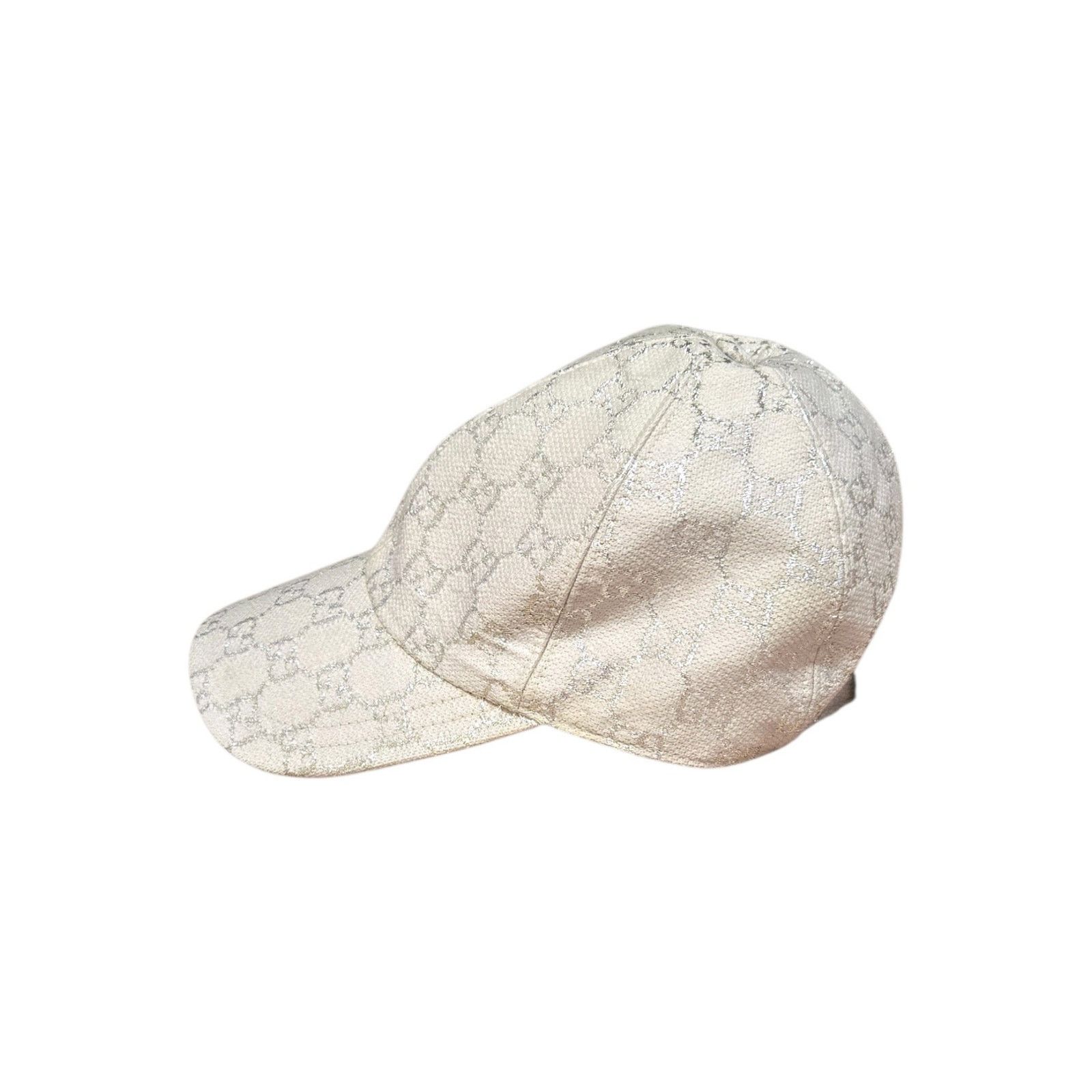 Gucci Gucci Canvas GG Monogram Ivory Silver Rush Baseball Hat Size ONE SIZE - 4 Thumbnail