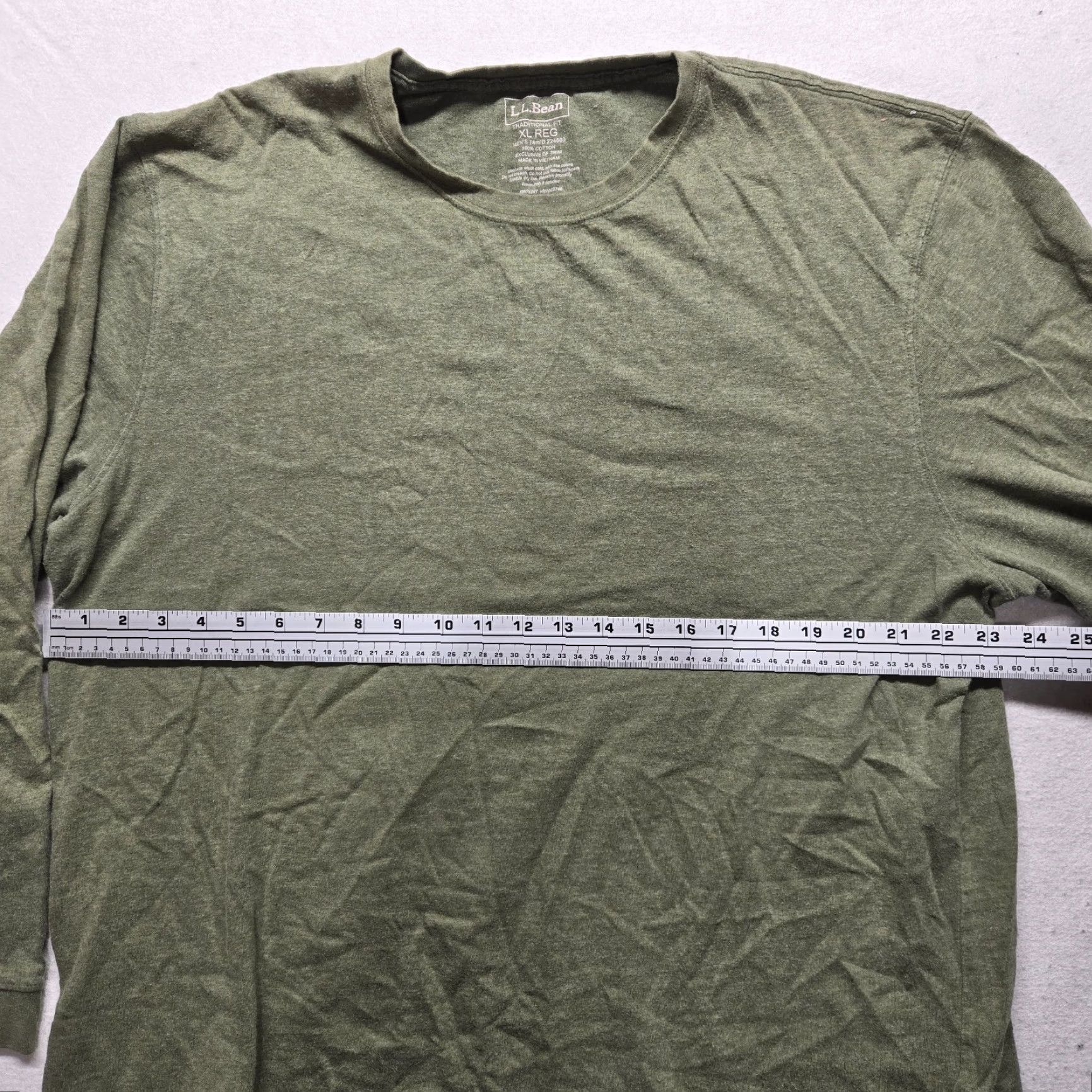 Vintage L.L. Bean Shirt Men XL Green 100% Cotton Long Sleeve Crew Neck Basic Casual Everyday" Size US XL / EU 56 / 4 - 3 Thumbnail