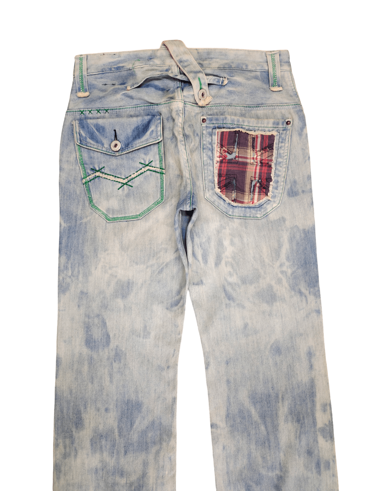 Kapital Loose Jeans Kissmark Distress Faded Patchwork Jeans Y2k Size US 32 / EU 48 - 11 Thumbnail