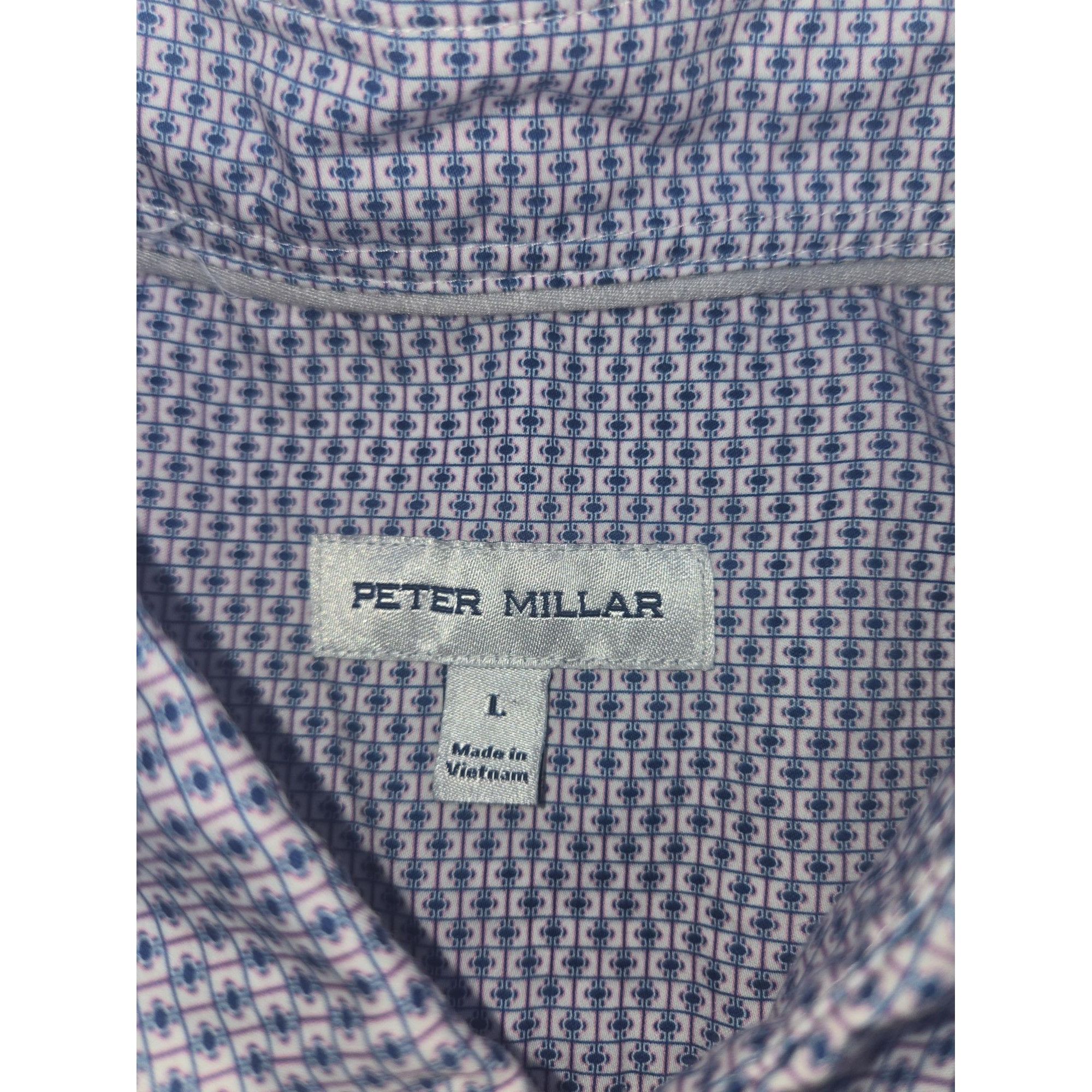 Peter Millar Peter Millar Men's Large Shirt 100% Cotton Purple Pattern Sh Size US L / EU 52-54 / 3 - 4 Thumbnail
