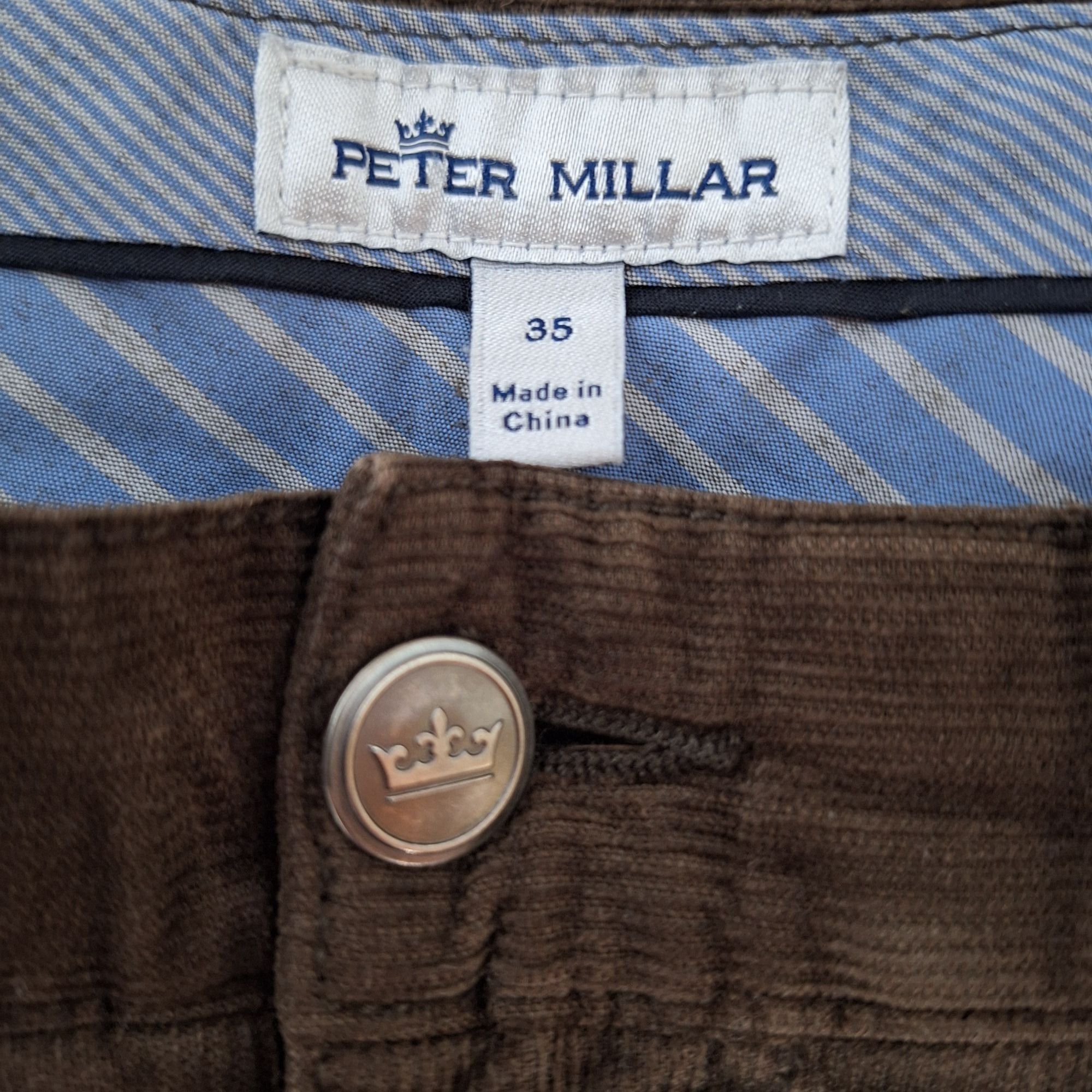 Peter Millar Peter Millar Superior Soft Corduroy Pants 35 Dark Brown Eart Size US 35 - 4 Thumbnail