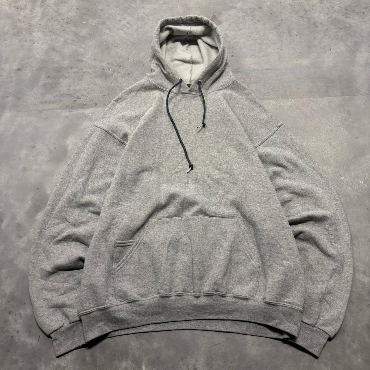 Japanese Brand × Vintage Crazy Vintage Y2K/2000s Light Grey Blank Russell Style Essential Hoodie! Size US XL / EU 56 / 4 - 1 Thumbnail