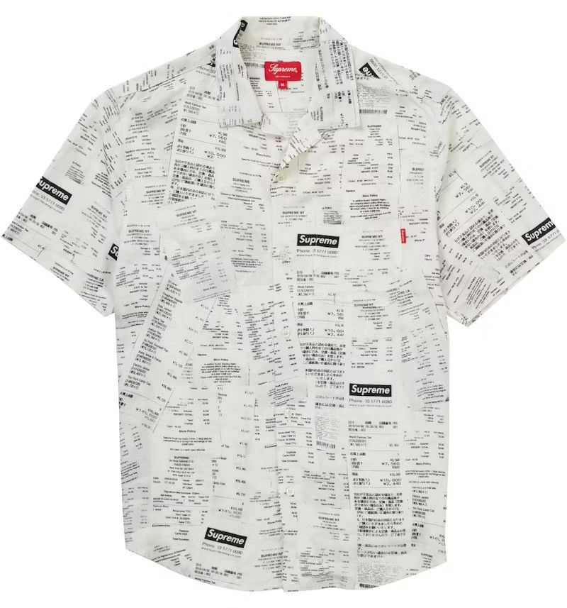 Supreme Supreme Receipts Rayon Shirt Short Sleeve Size Large FW20 Size US L / EU 52-54 / 3 - 1 Thumbnail
