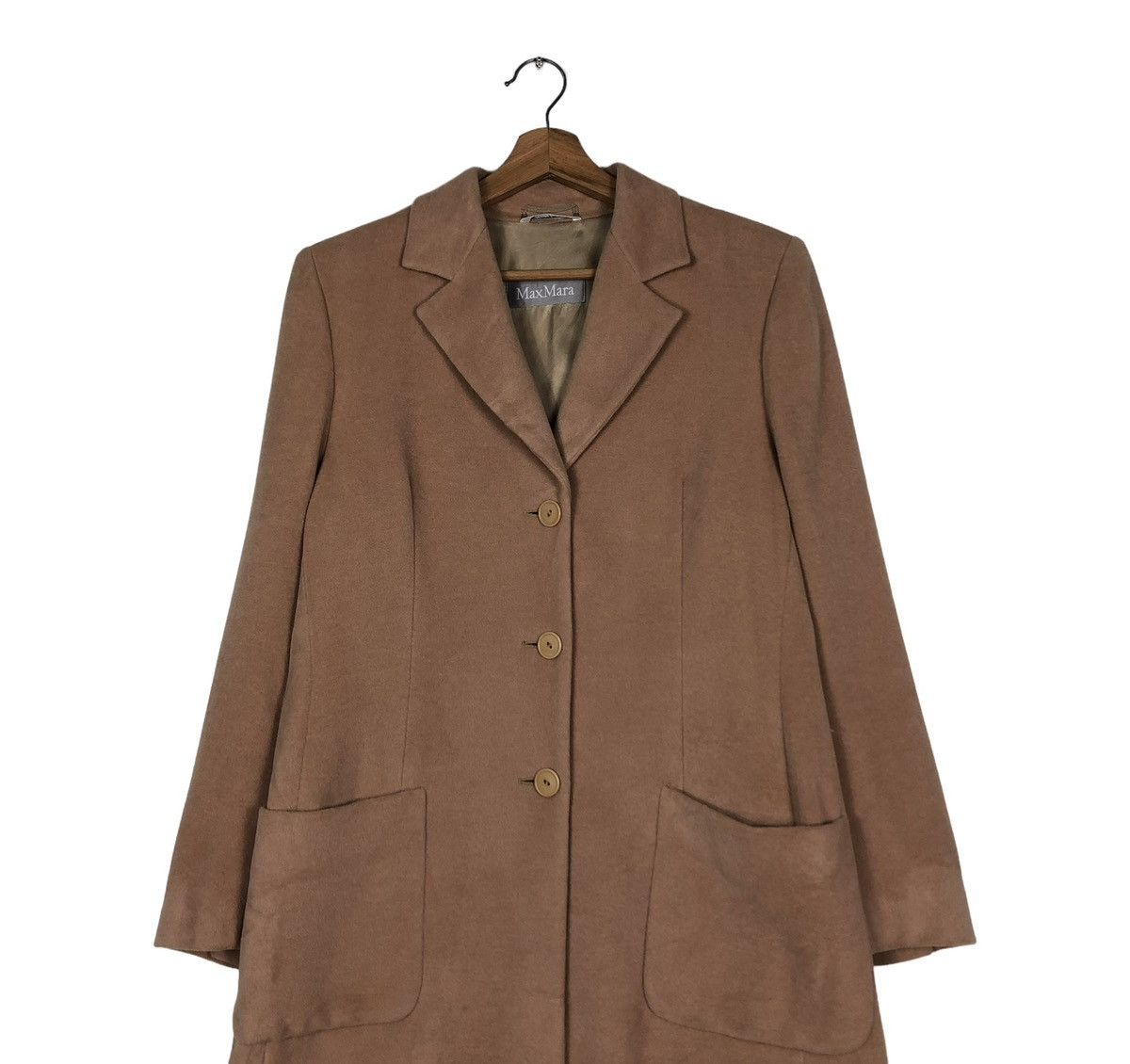 Japanese Brand 🔥VINTAGE LONG JACKET WOOL HERRINGBONE MAX MARA Size M / US 6-8 / IT 42-44 - 4 Thumbnail